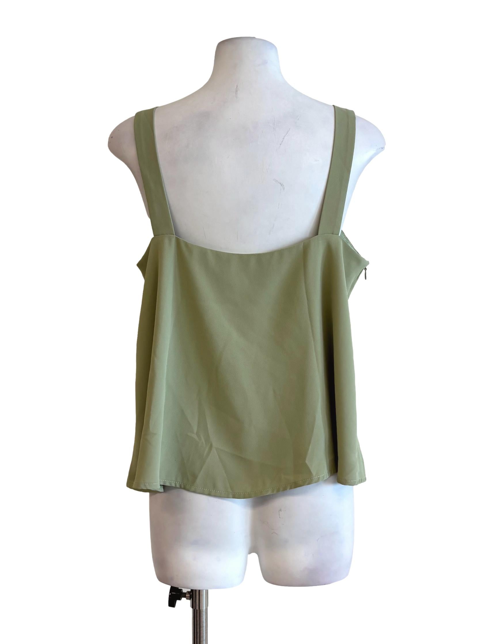 Pistachio Green Apron Neck Top