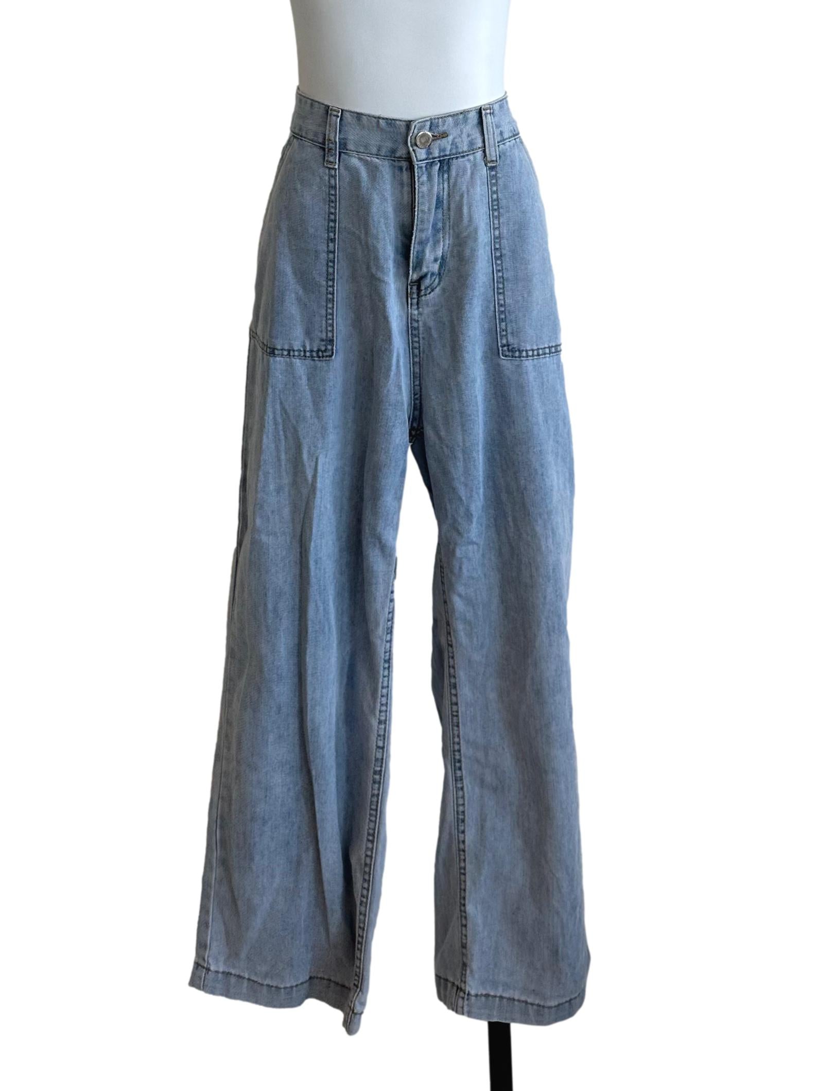 Light Blue Denim Straight Jeans