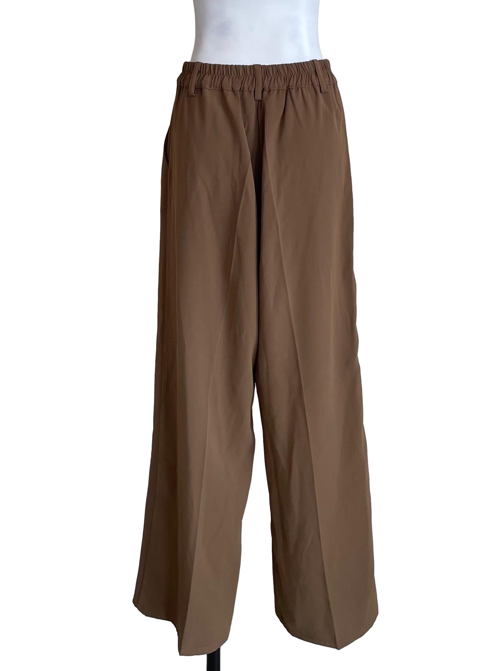Peanut Brown Elastic Waist Pants