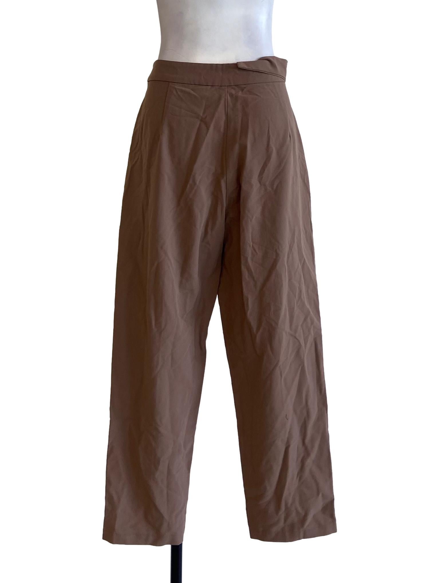 Bone Beige Pegged Formal Pants