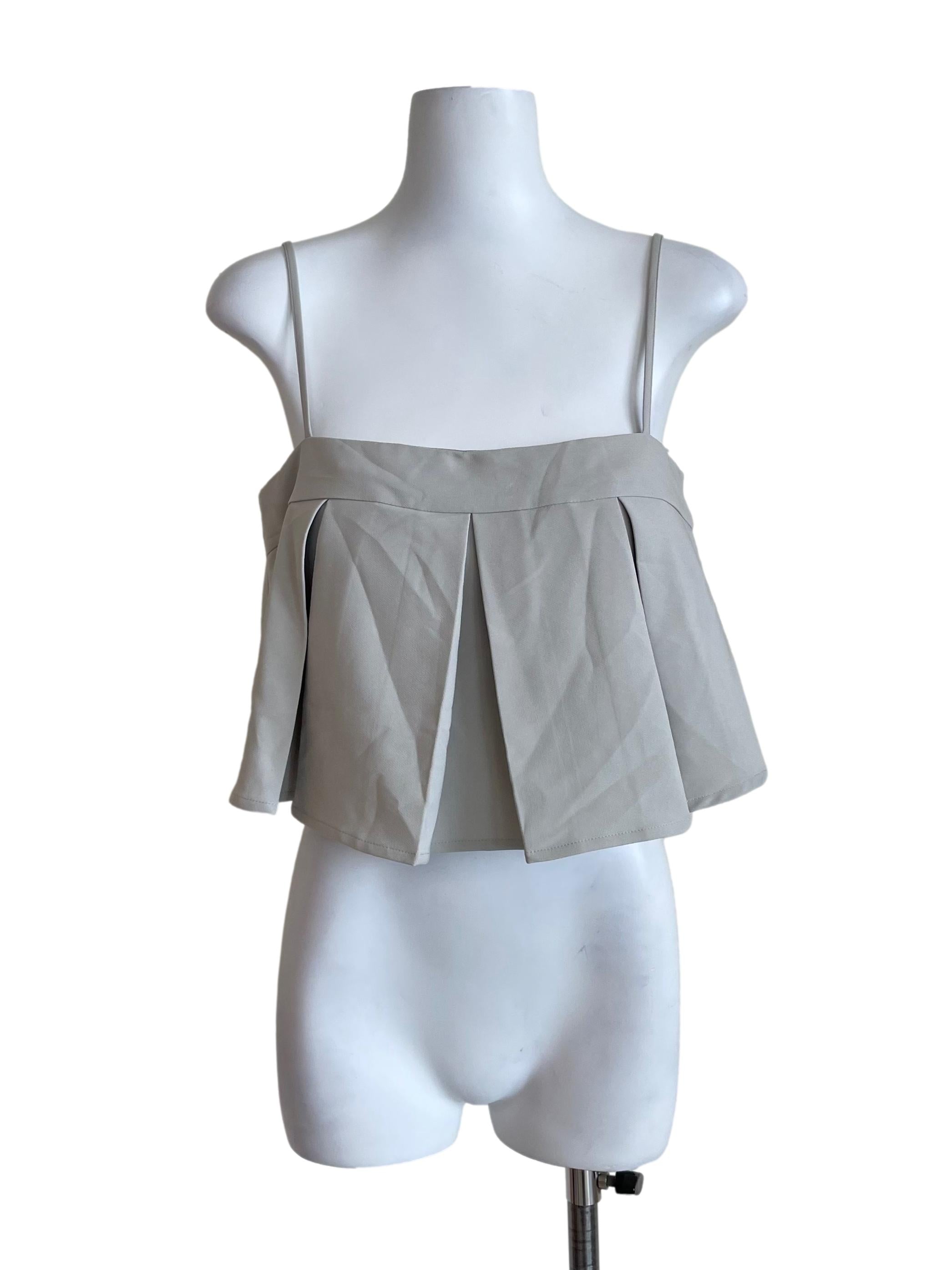 Sage Grey Pleated Tube Top