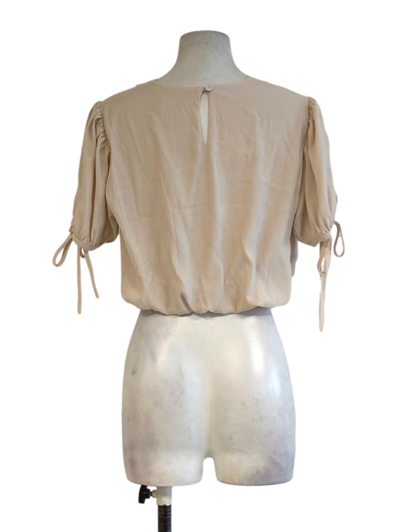 Beige Gypsy Crop Tops TCL