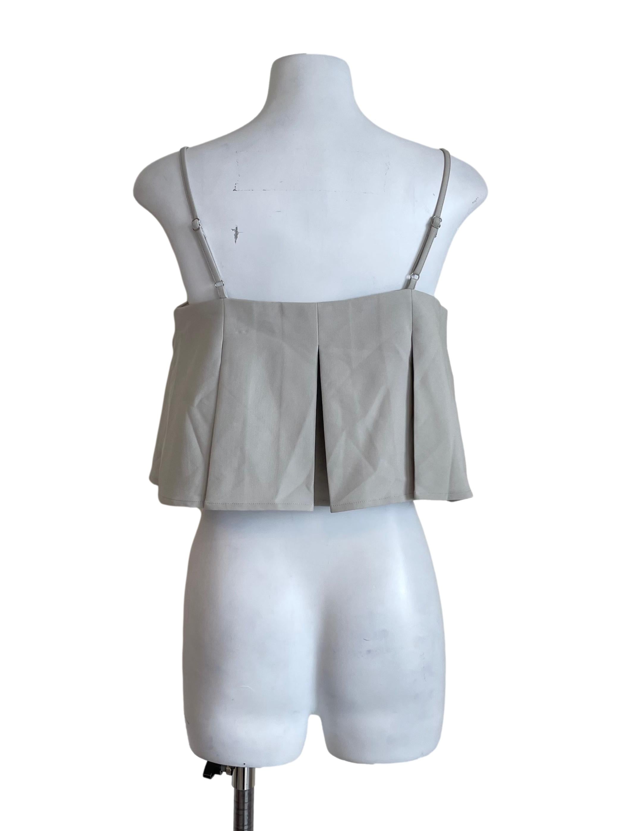 Sage Grey Pleated Tube Top