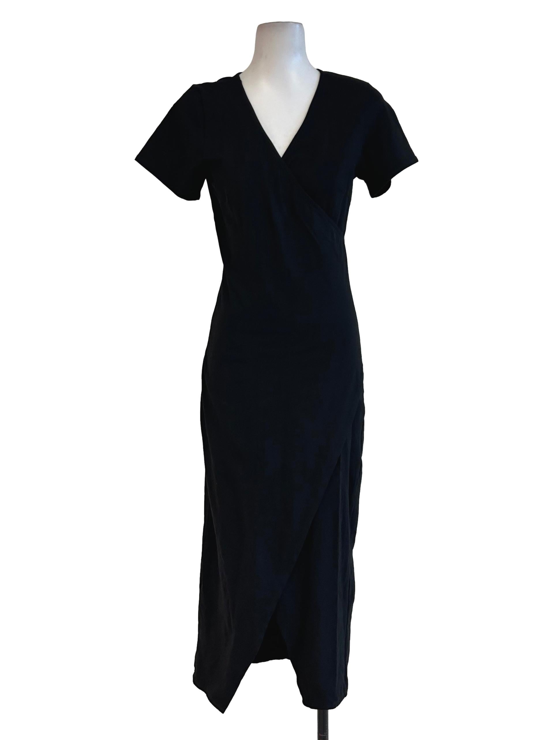 Black Wrap Bodycon Dress