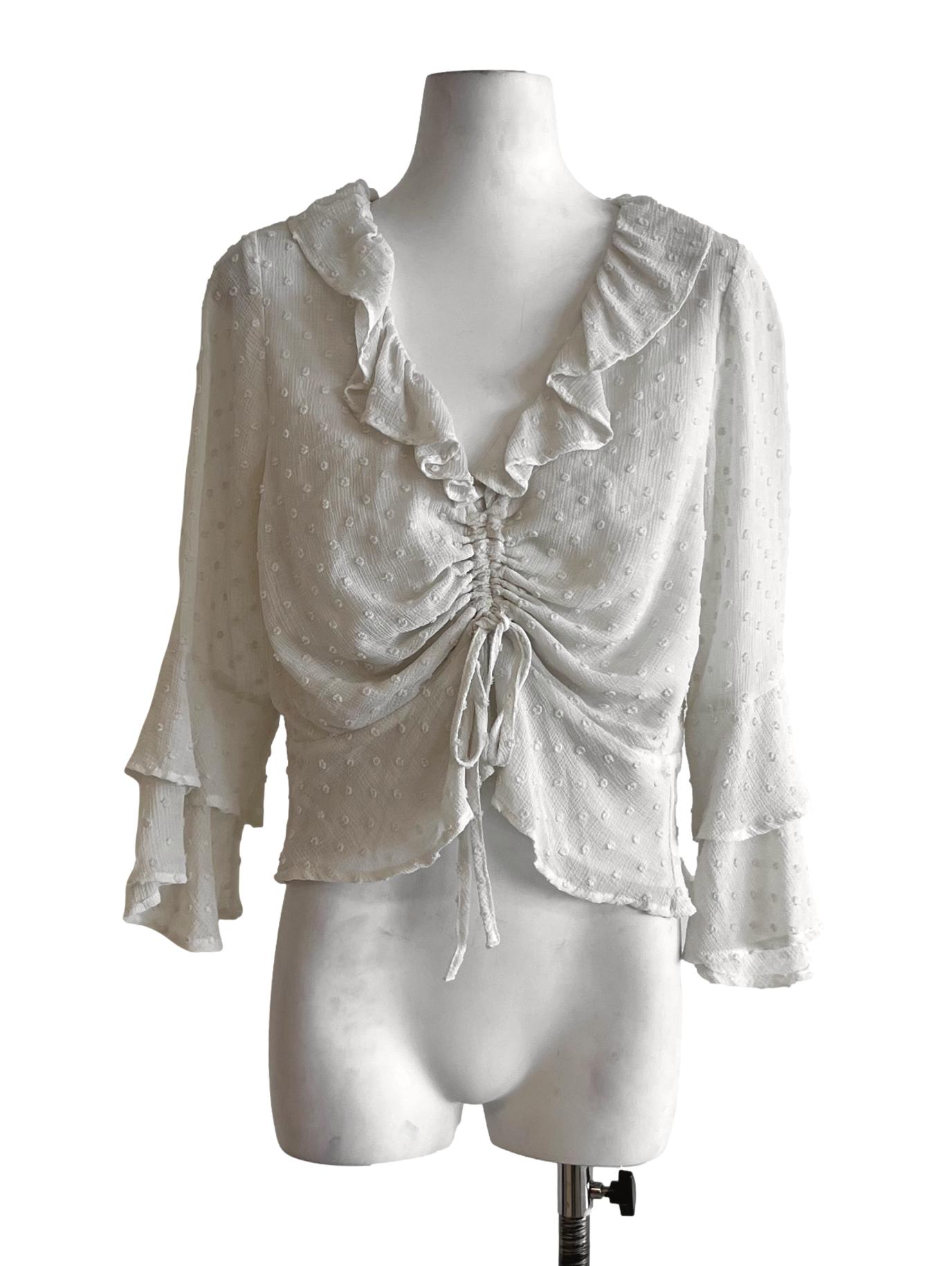 White V-Neckline Blouse