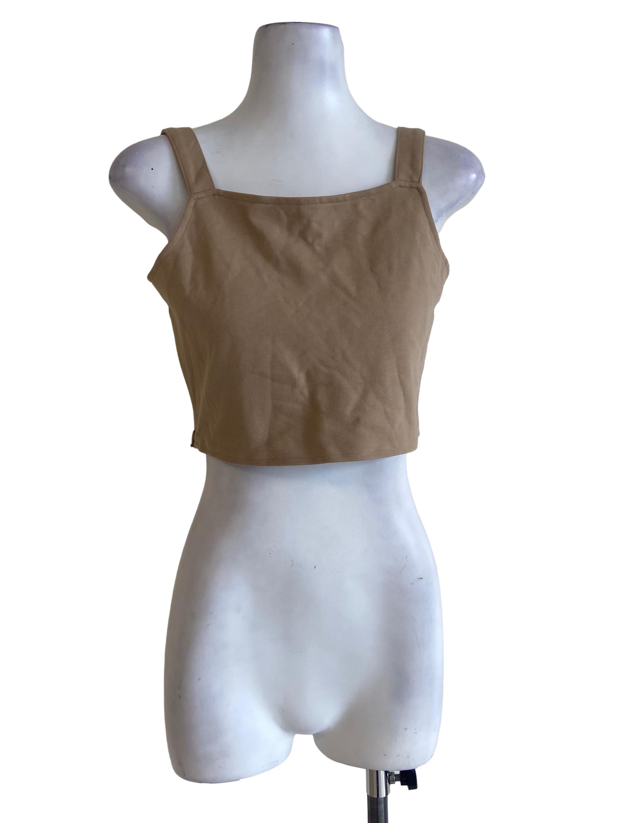Tortilla Brown Sleeveless Crop Top