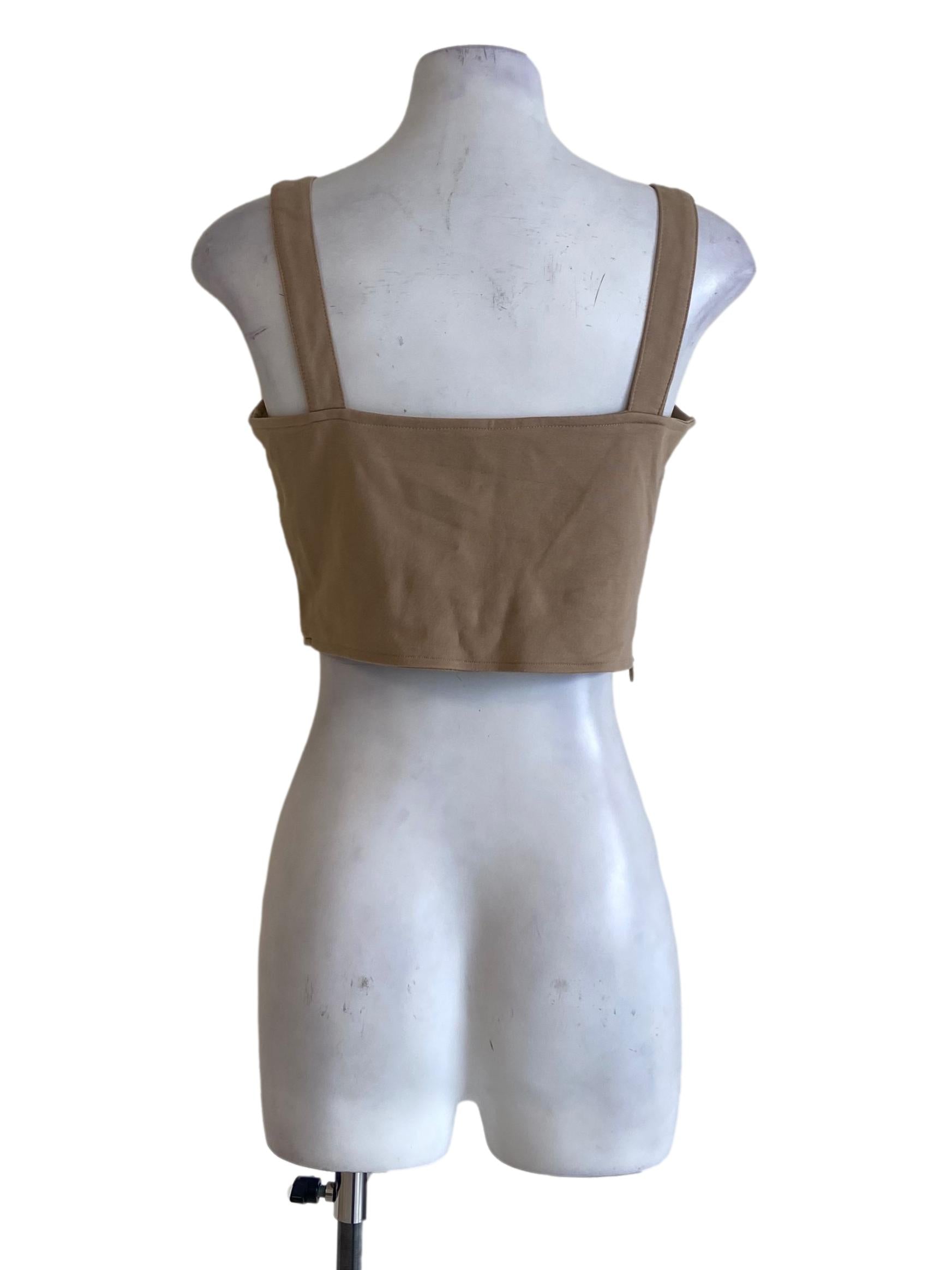 Tortilla Brown Sleeveless Crop Top