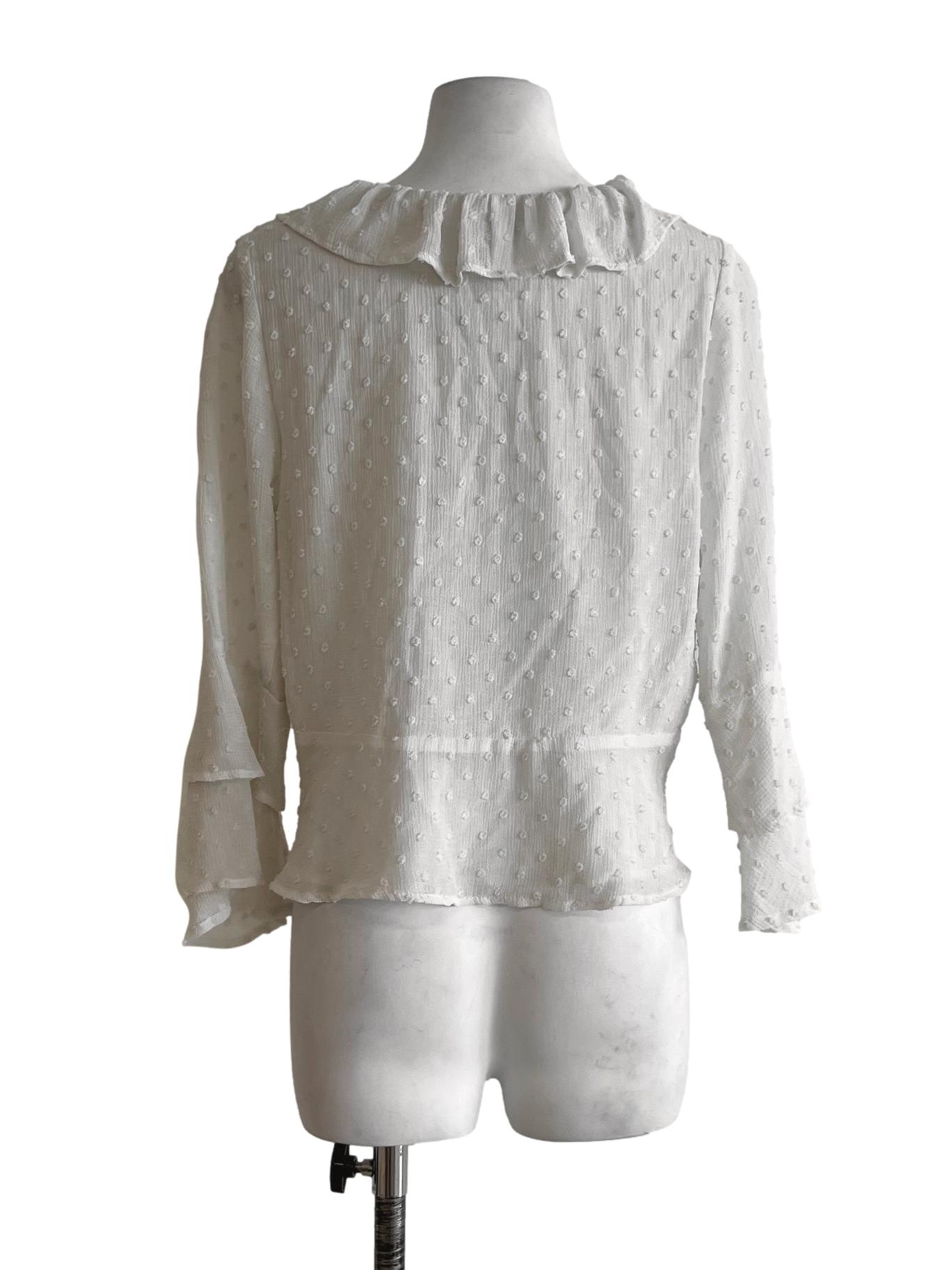 White V-Neckline Blouse