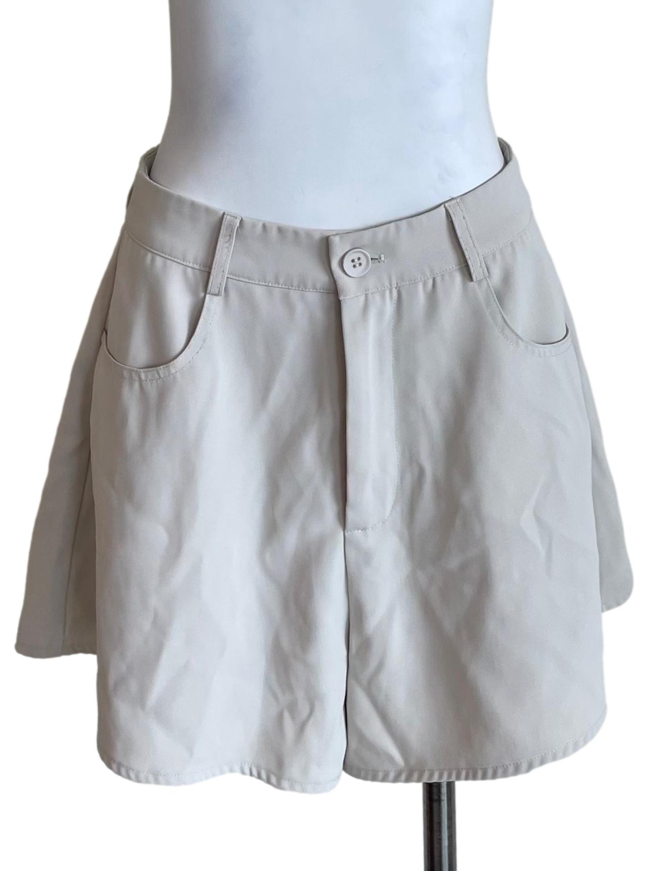 Powder White A-Line Shorts