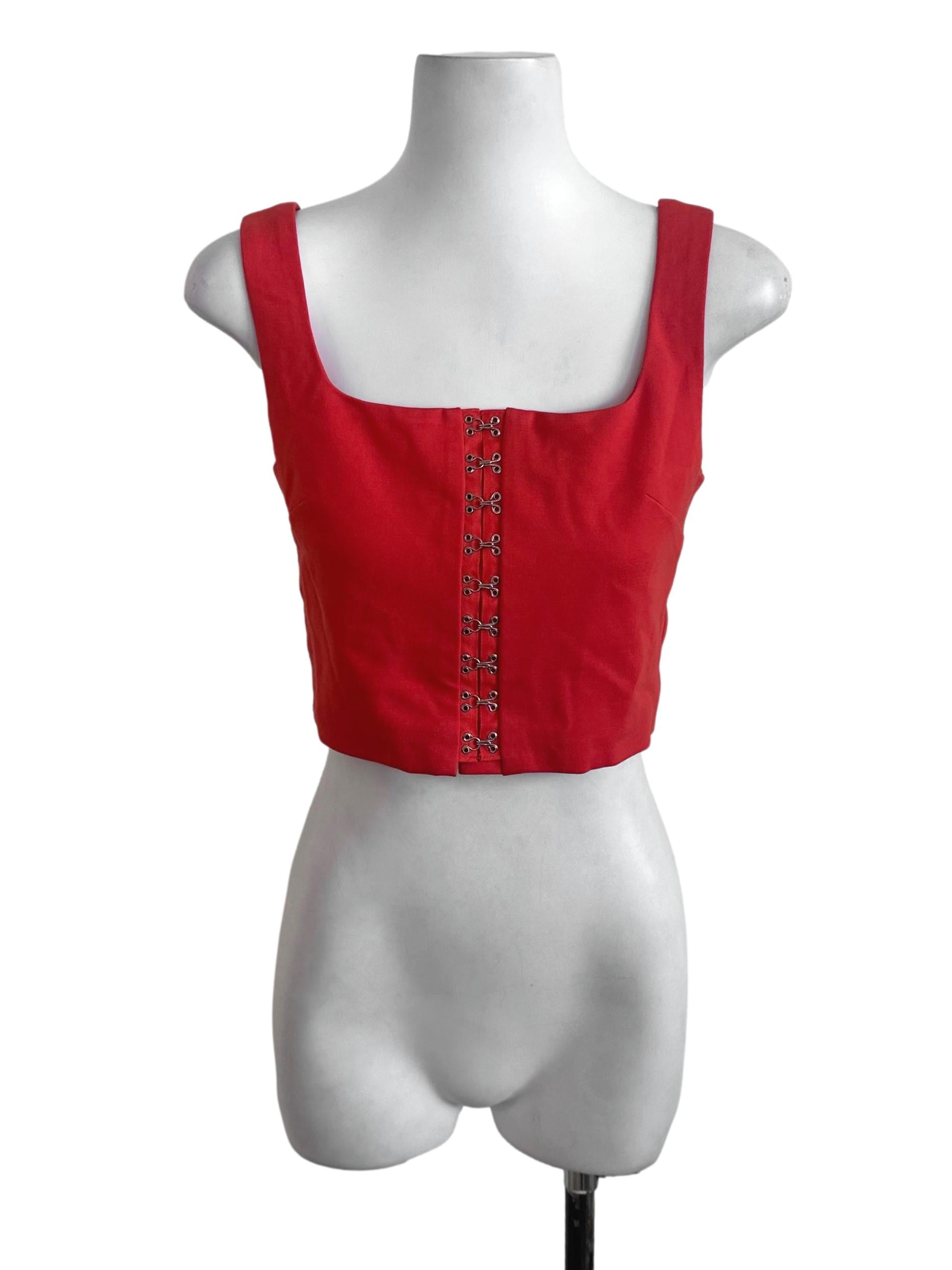 Orange Square Neck Top