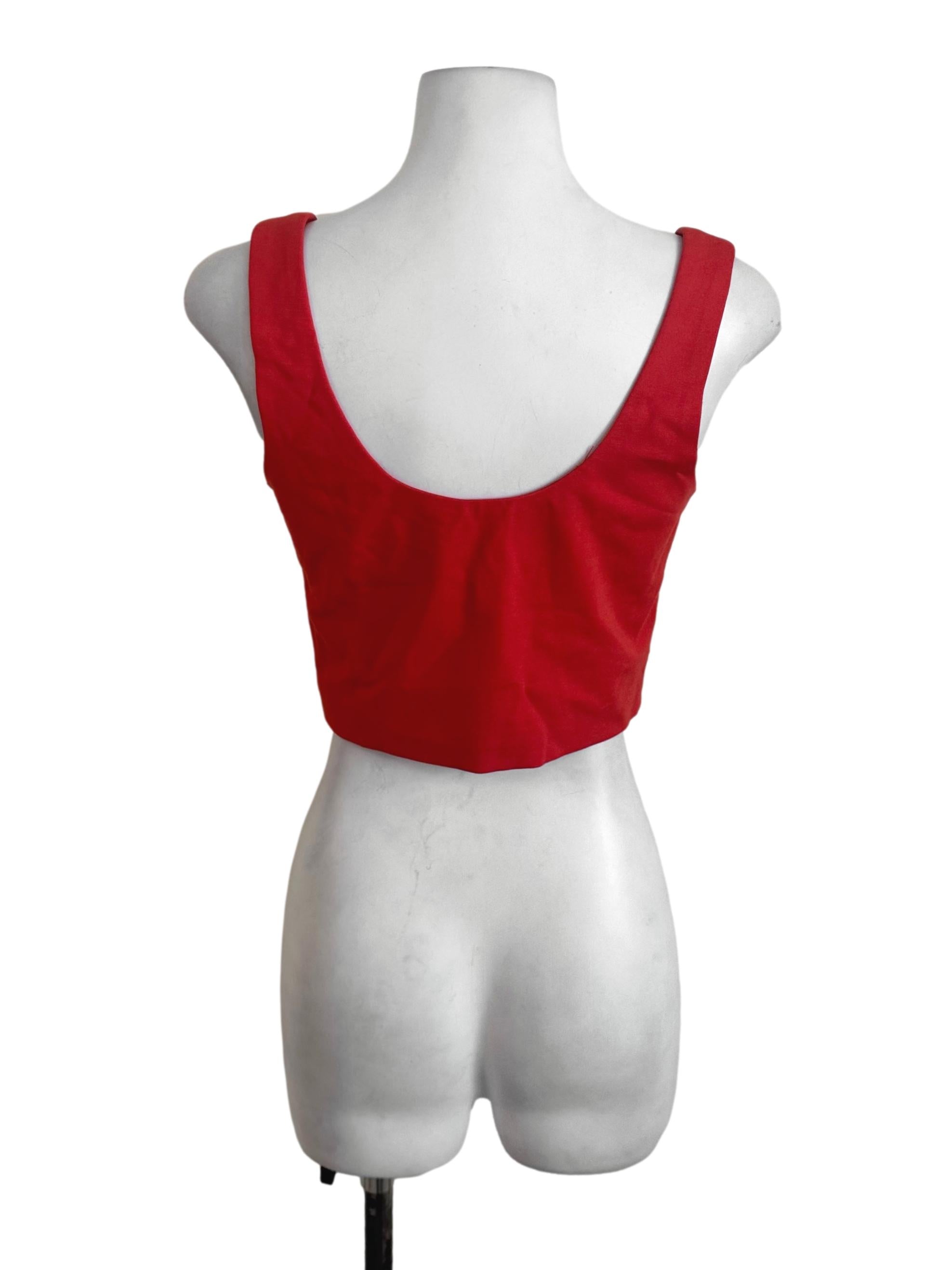 Orange Square Neck Top