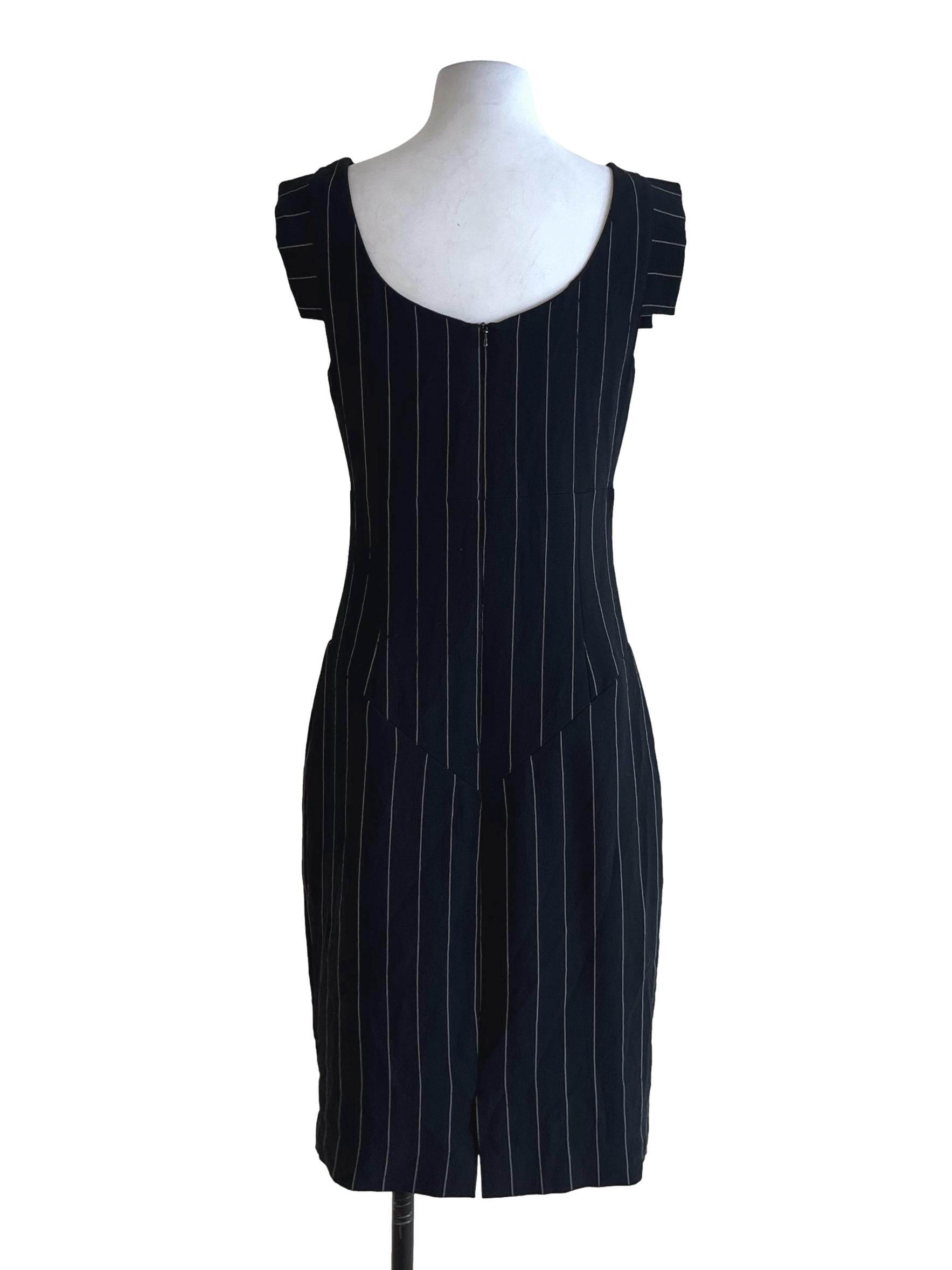 Black Candy Stripe A-Line Dress