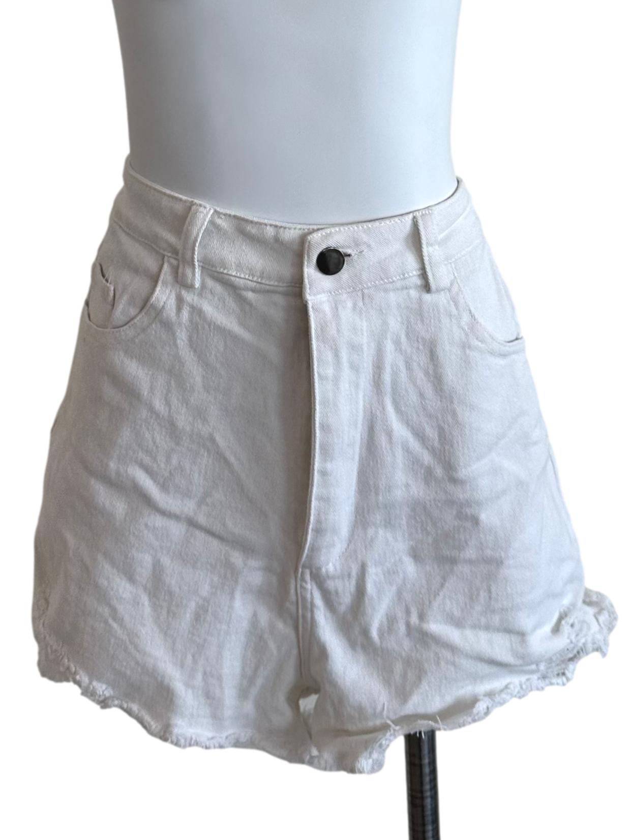 Ash White Denim High Waist Shorts