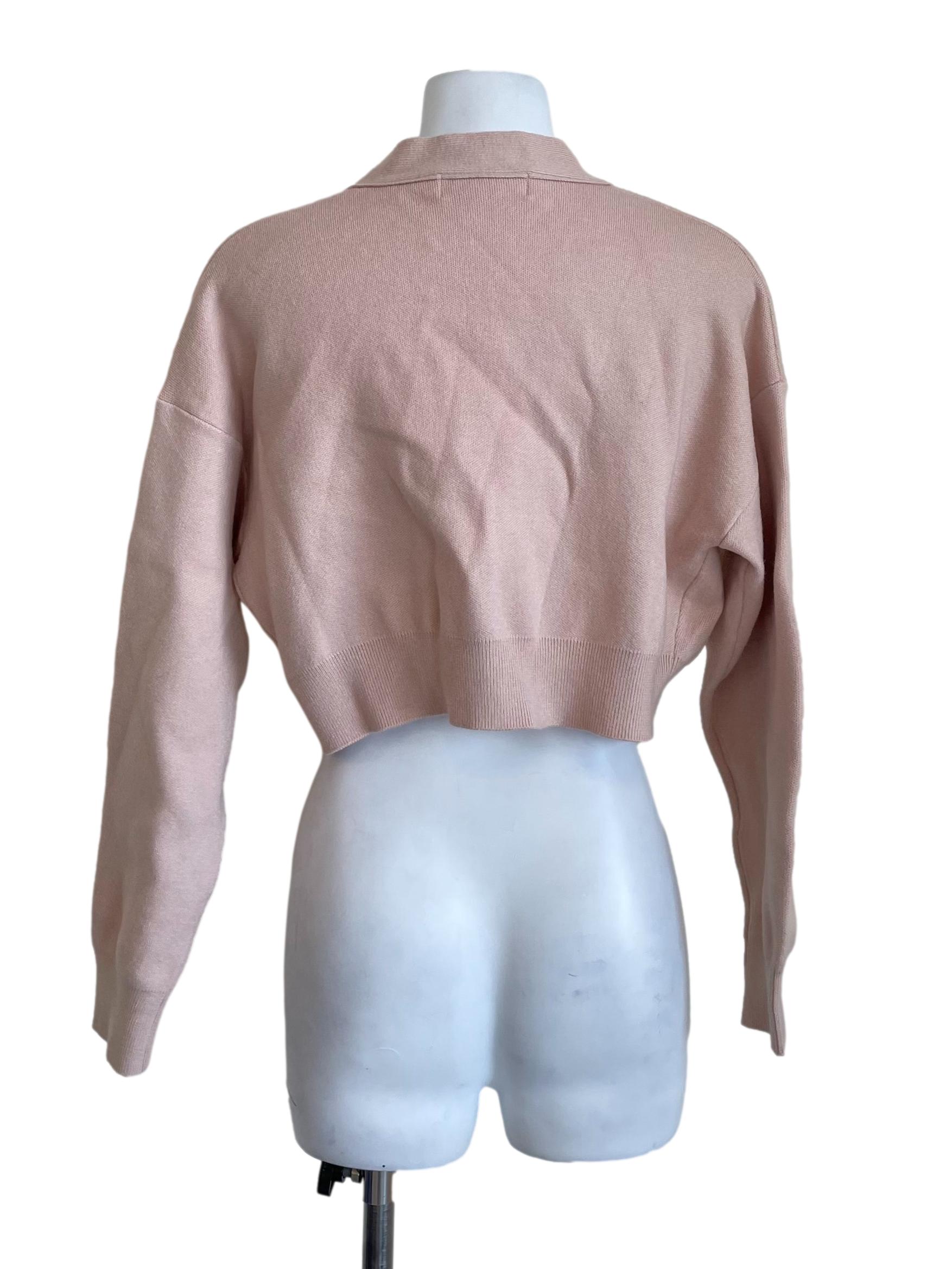 Pink Crop Cardigan