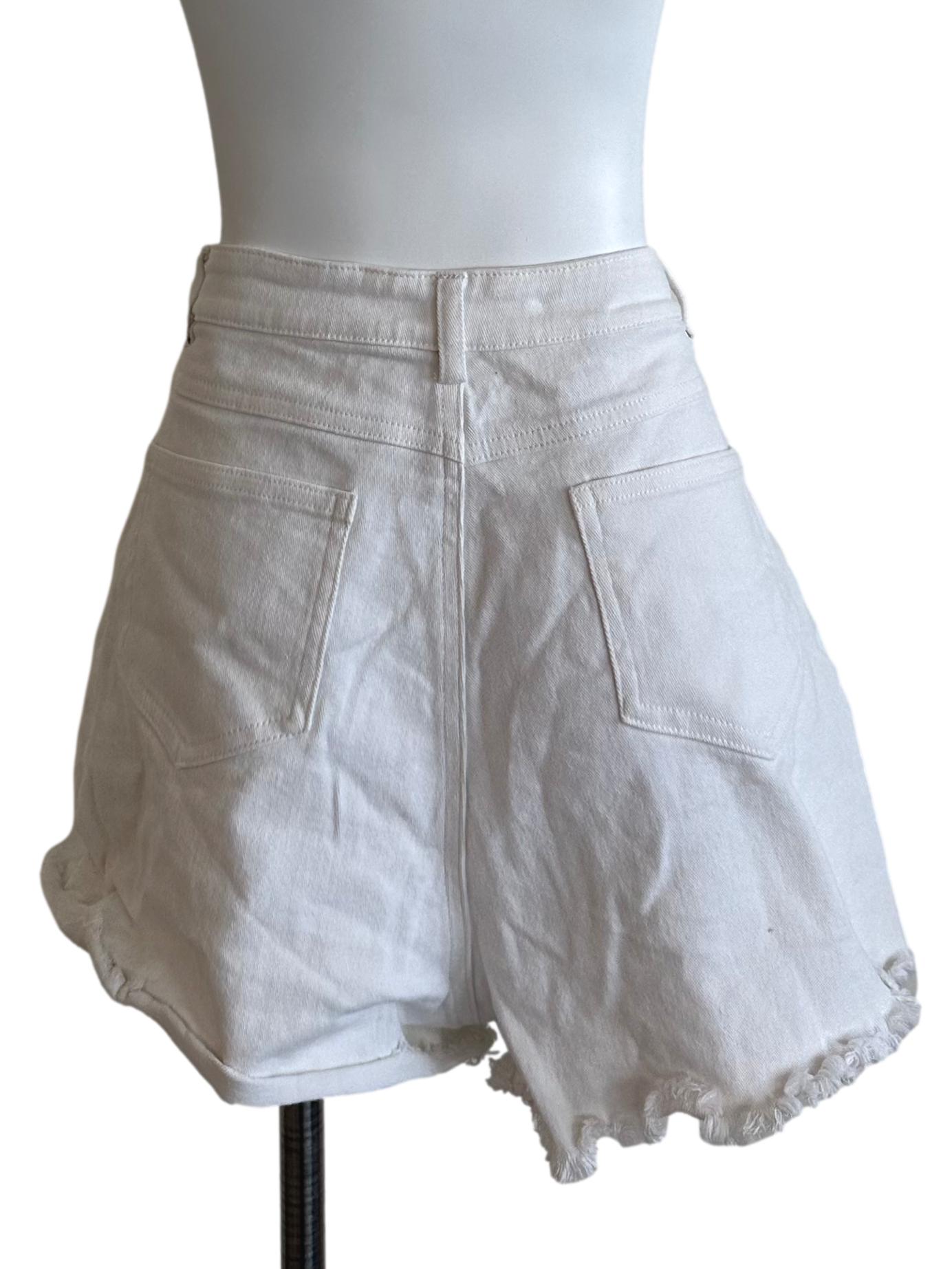 Ash White Denim High Waist Shorts