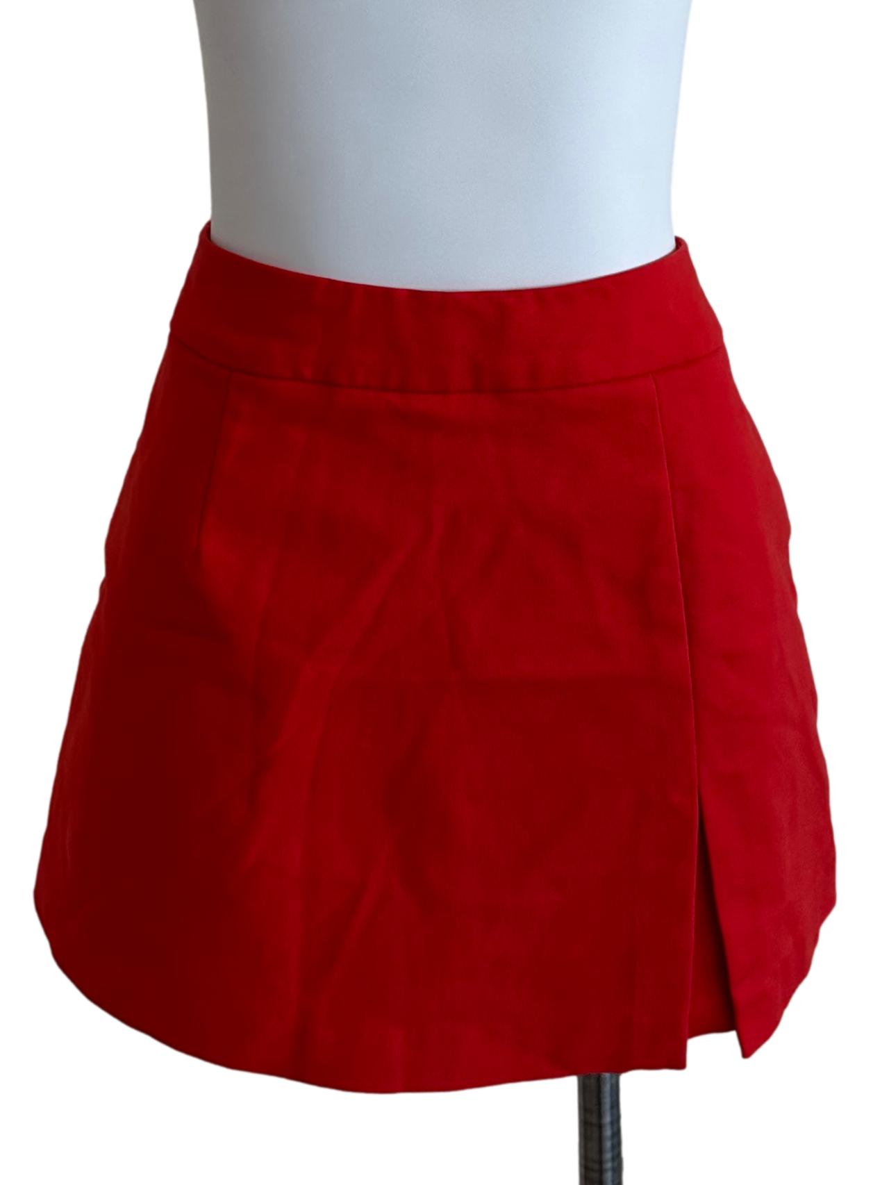 Sashay Red Plain Mini Skorts