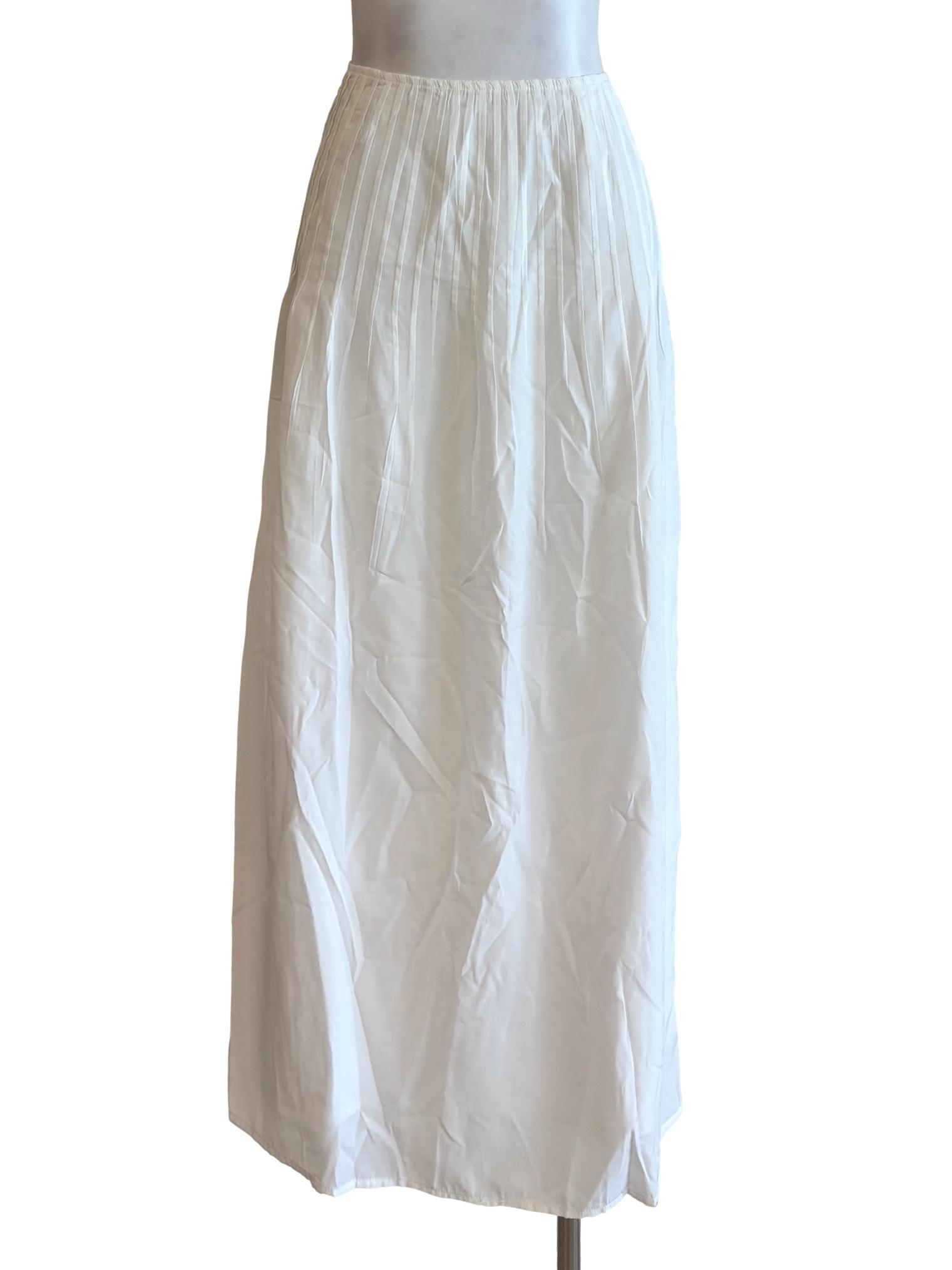 Powder White A-Line Skirt