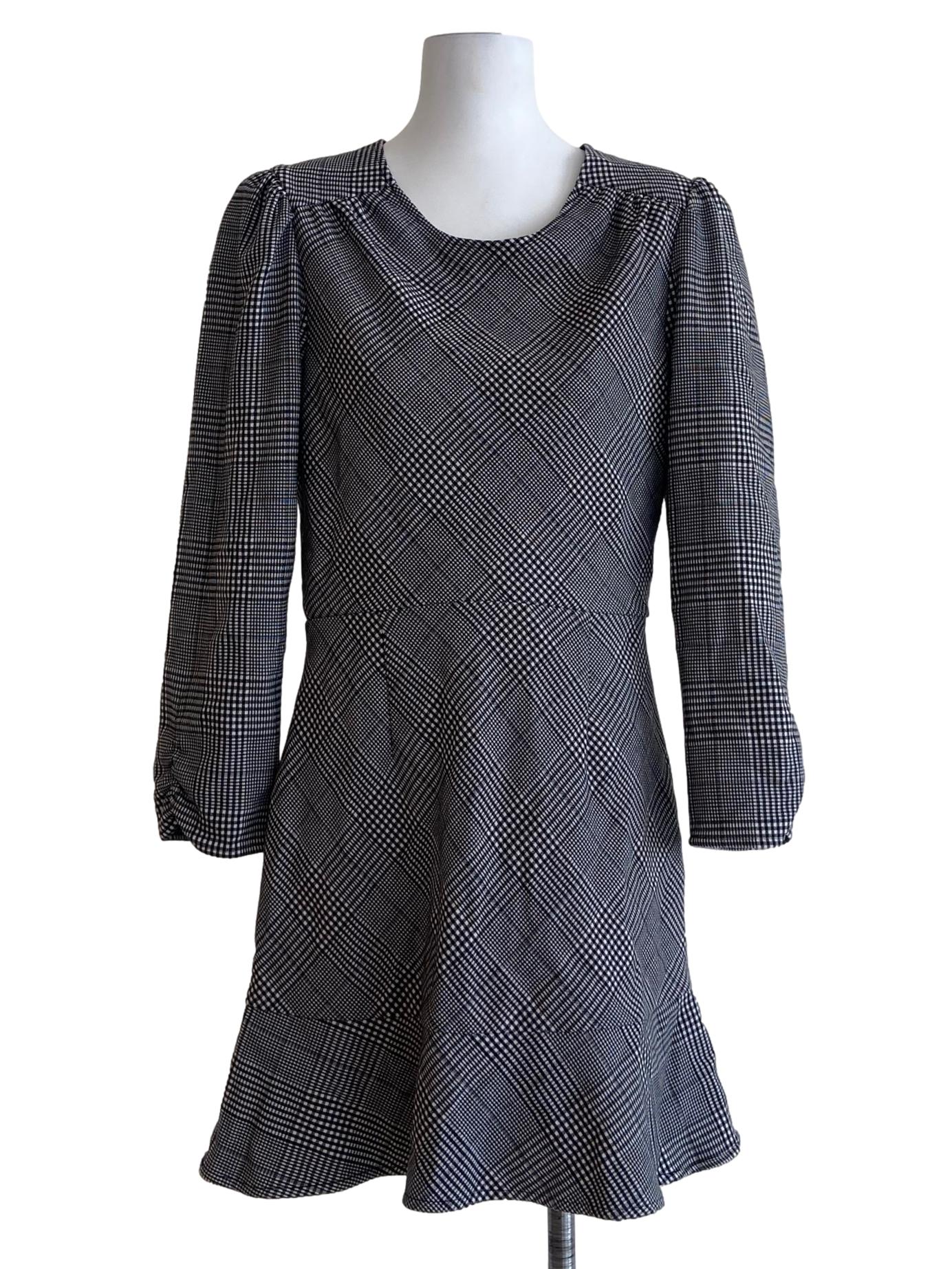 Black Tartan A-Line Mini Dress