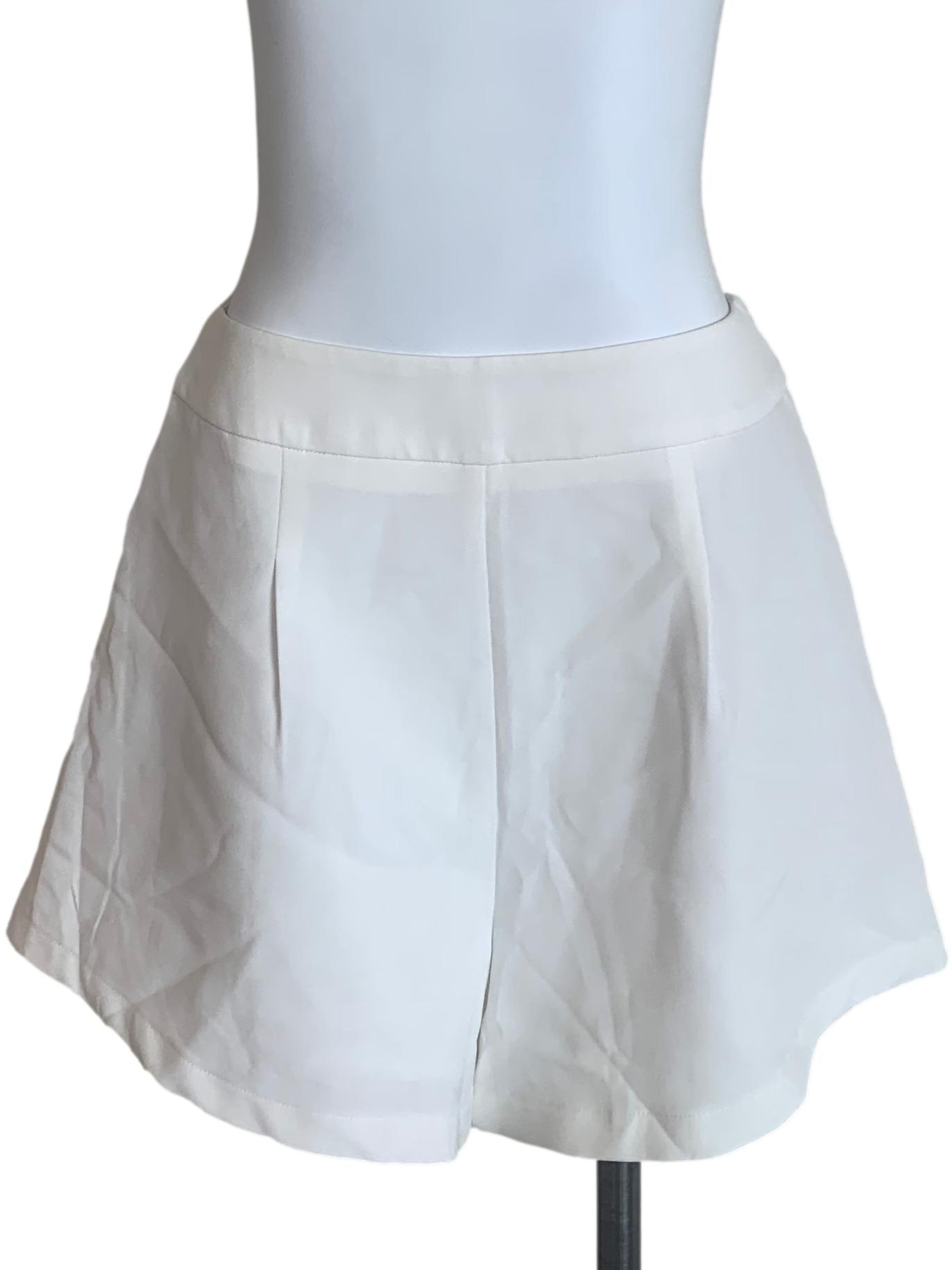 Chiffon White A-Line Shorts