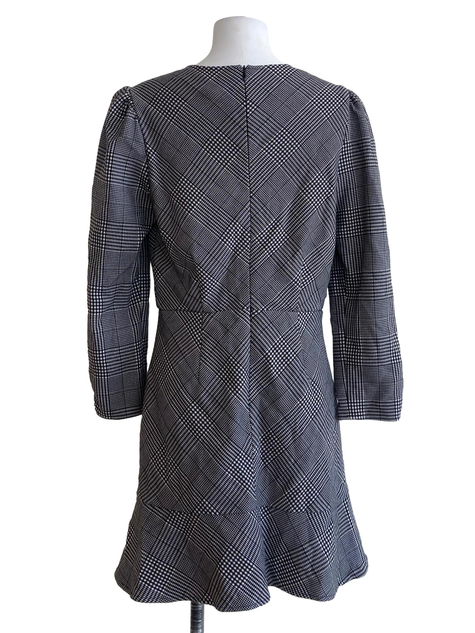 Black Tartan A-Line Mini Dress