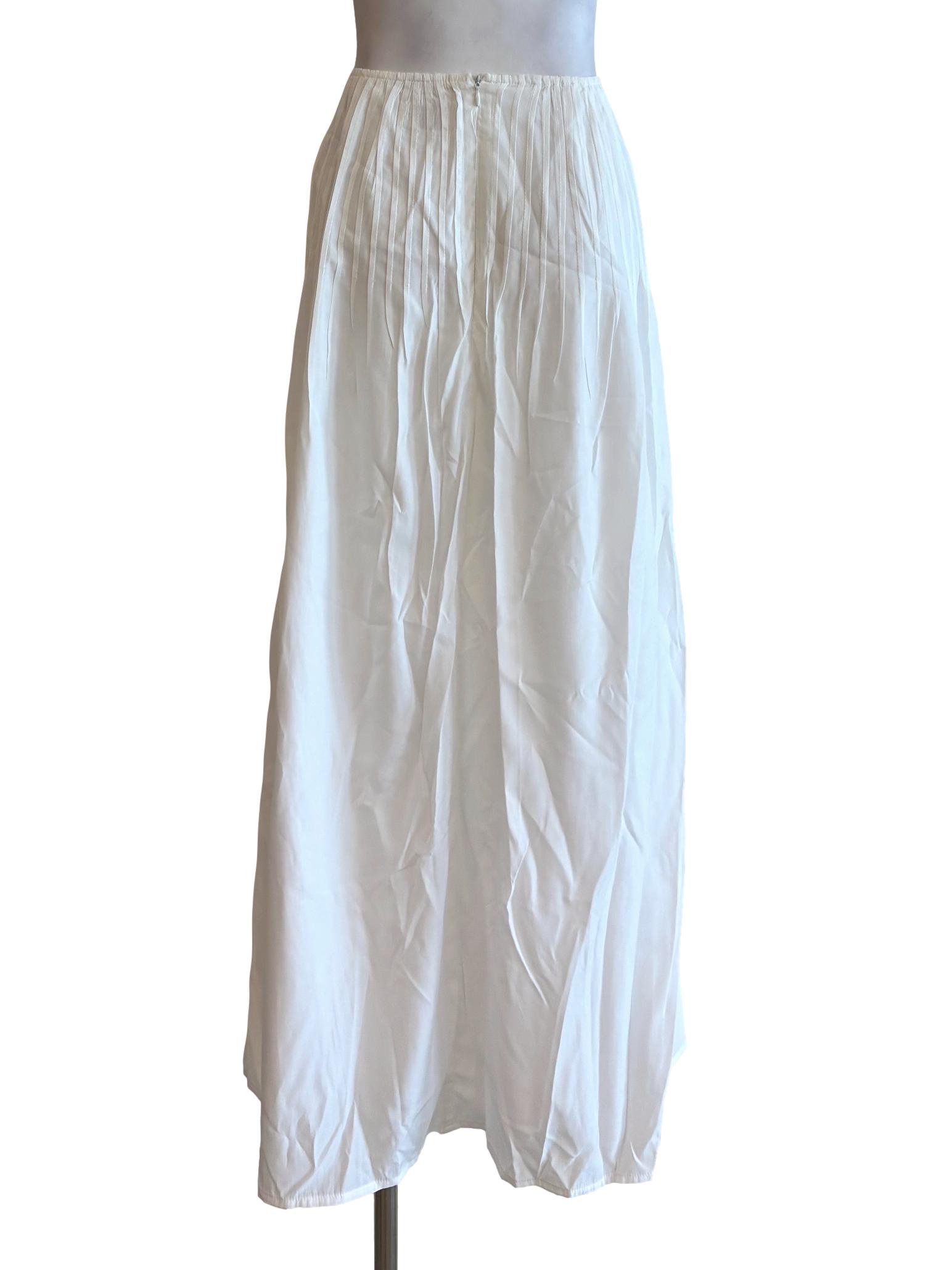 Powder White A-Line Skirt