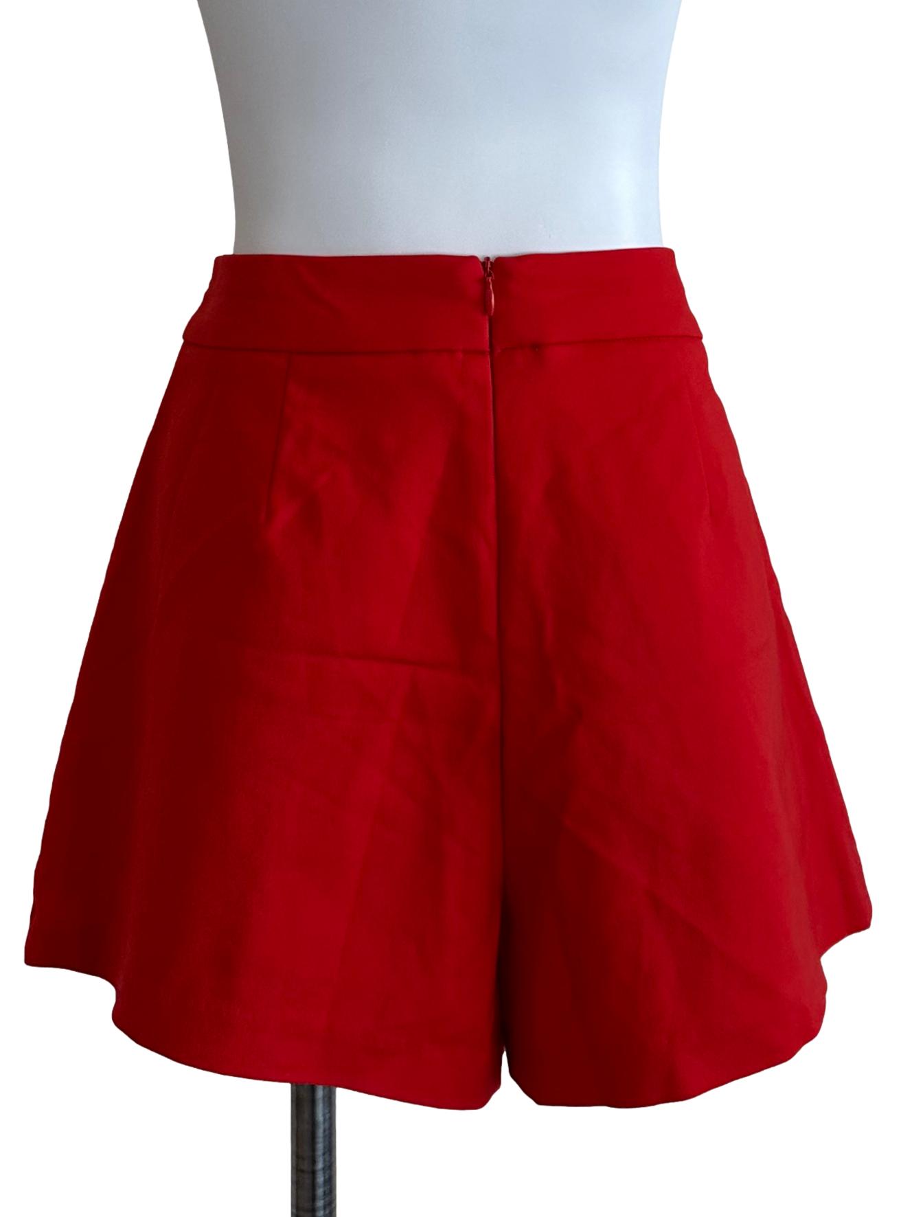 Sashay Red Plain Mini Skorts