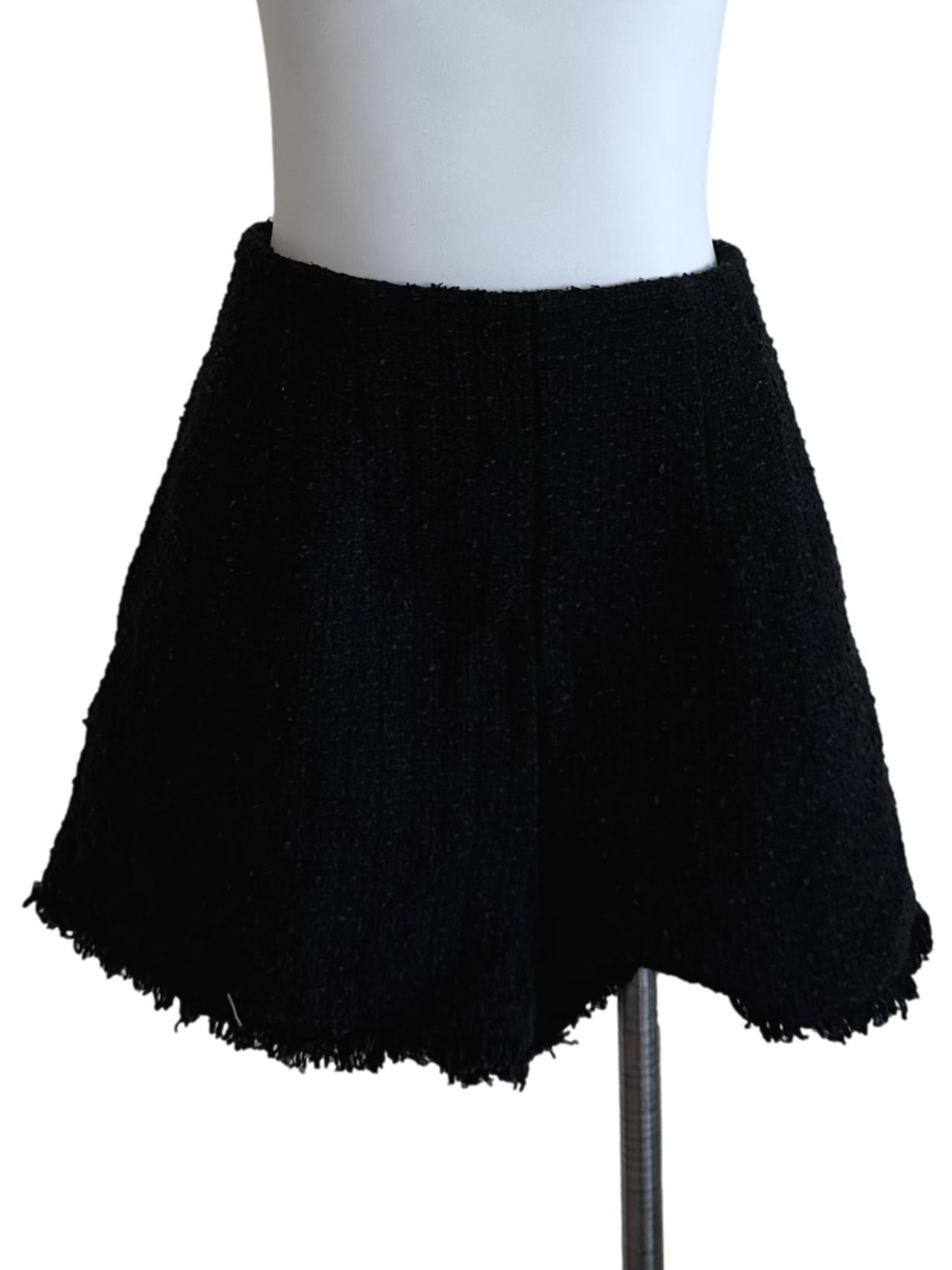 Raven Black Tweed Textured Shorts