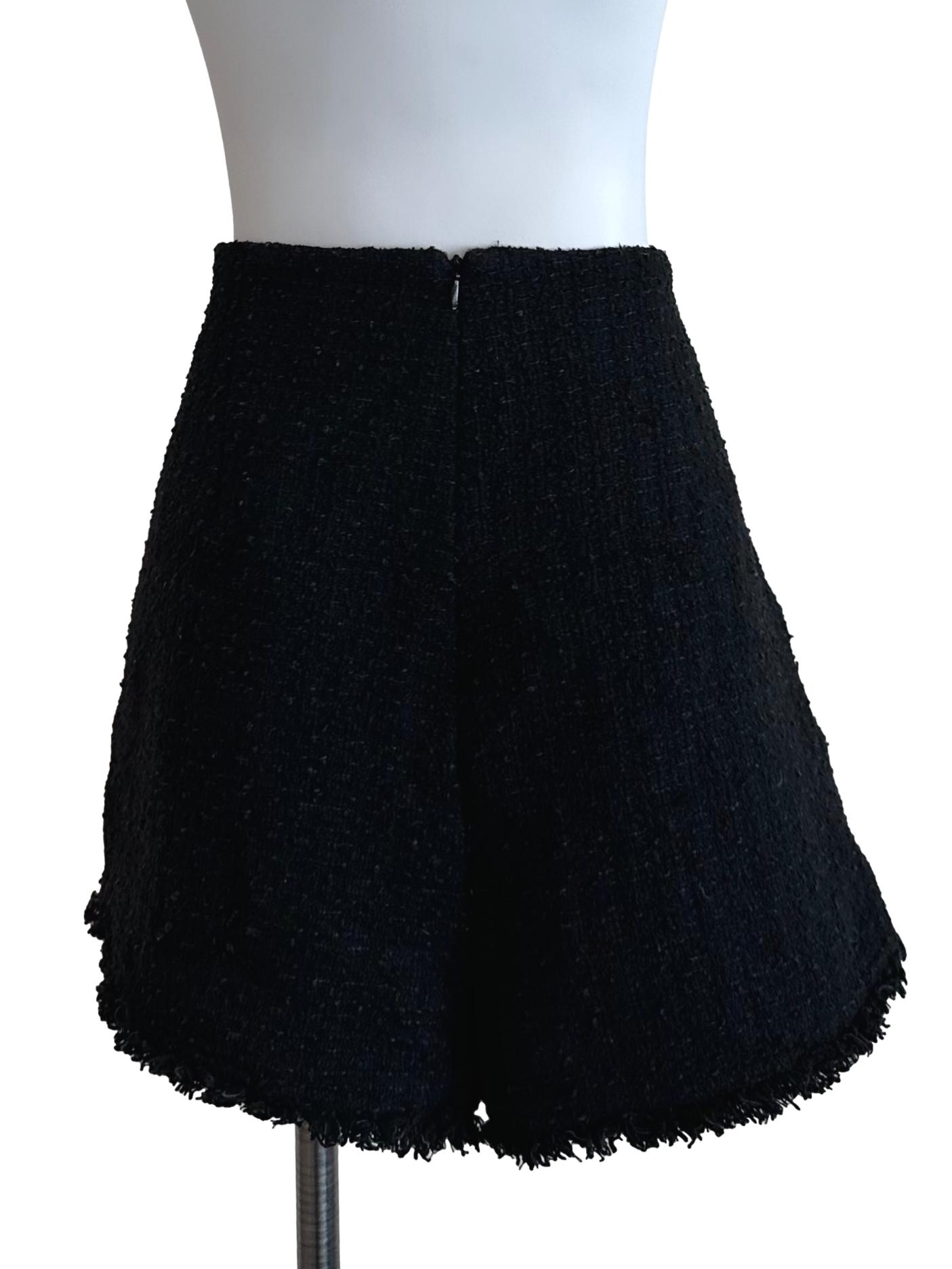 Raven Black Tweed Textured Shorts