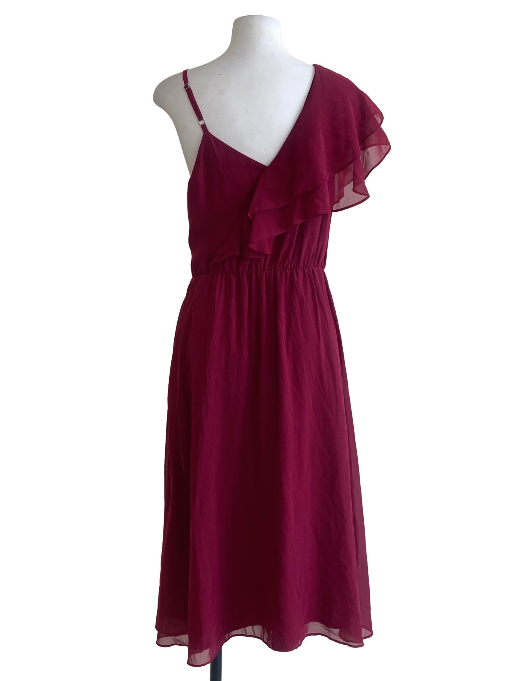 Red Ruffled A-Line Dress