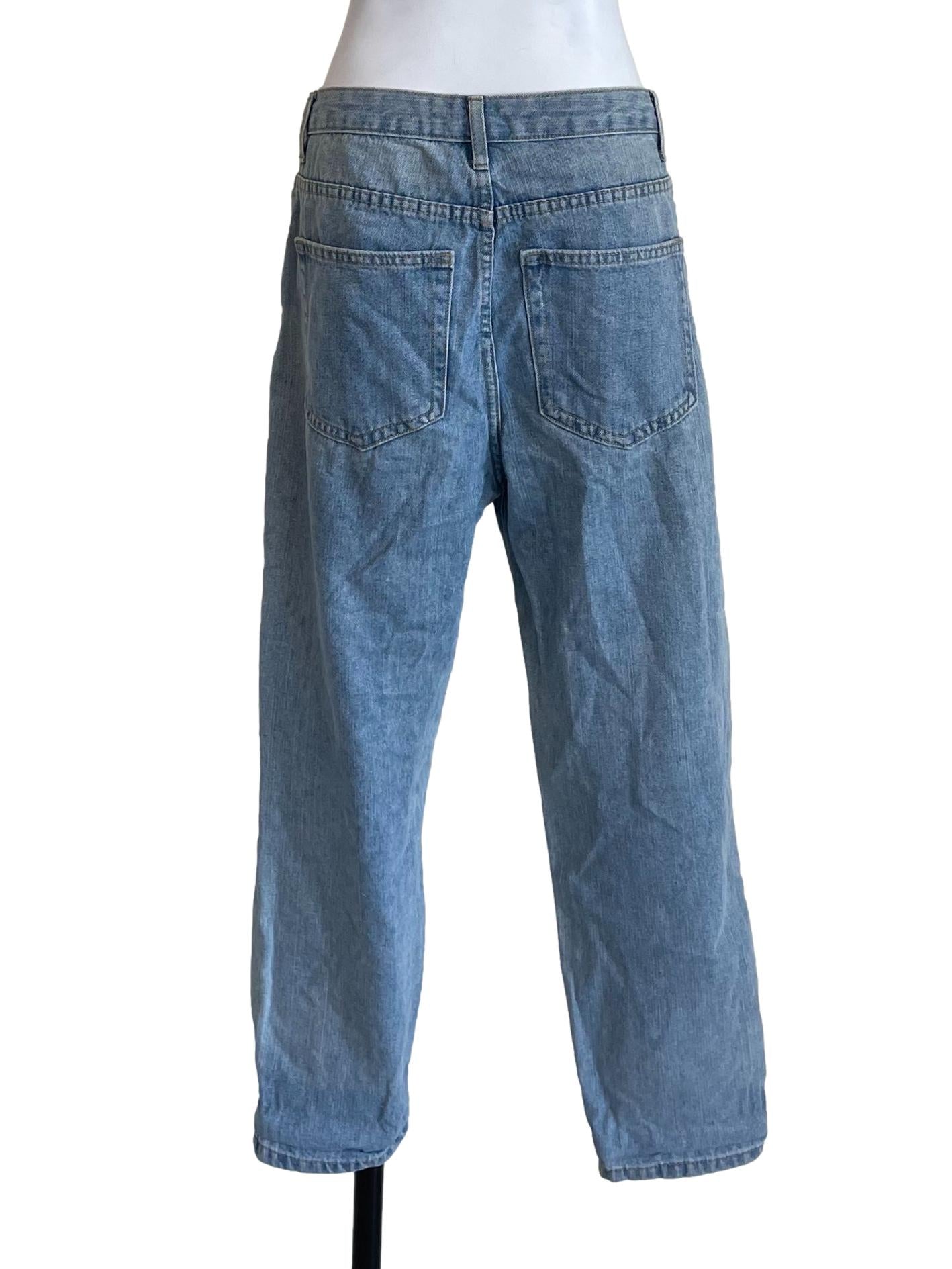 Light Blue Pleated Fit Jeans