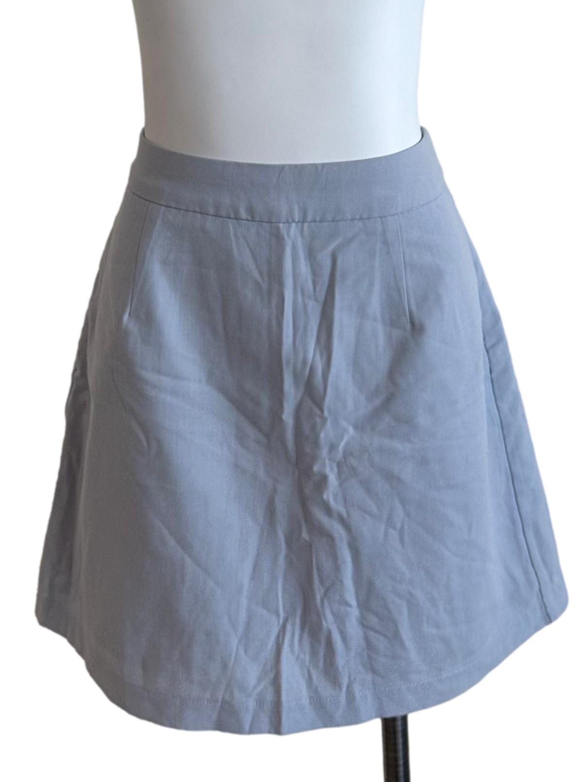Ash Blue High Waist Mini Skort