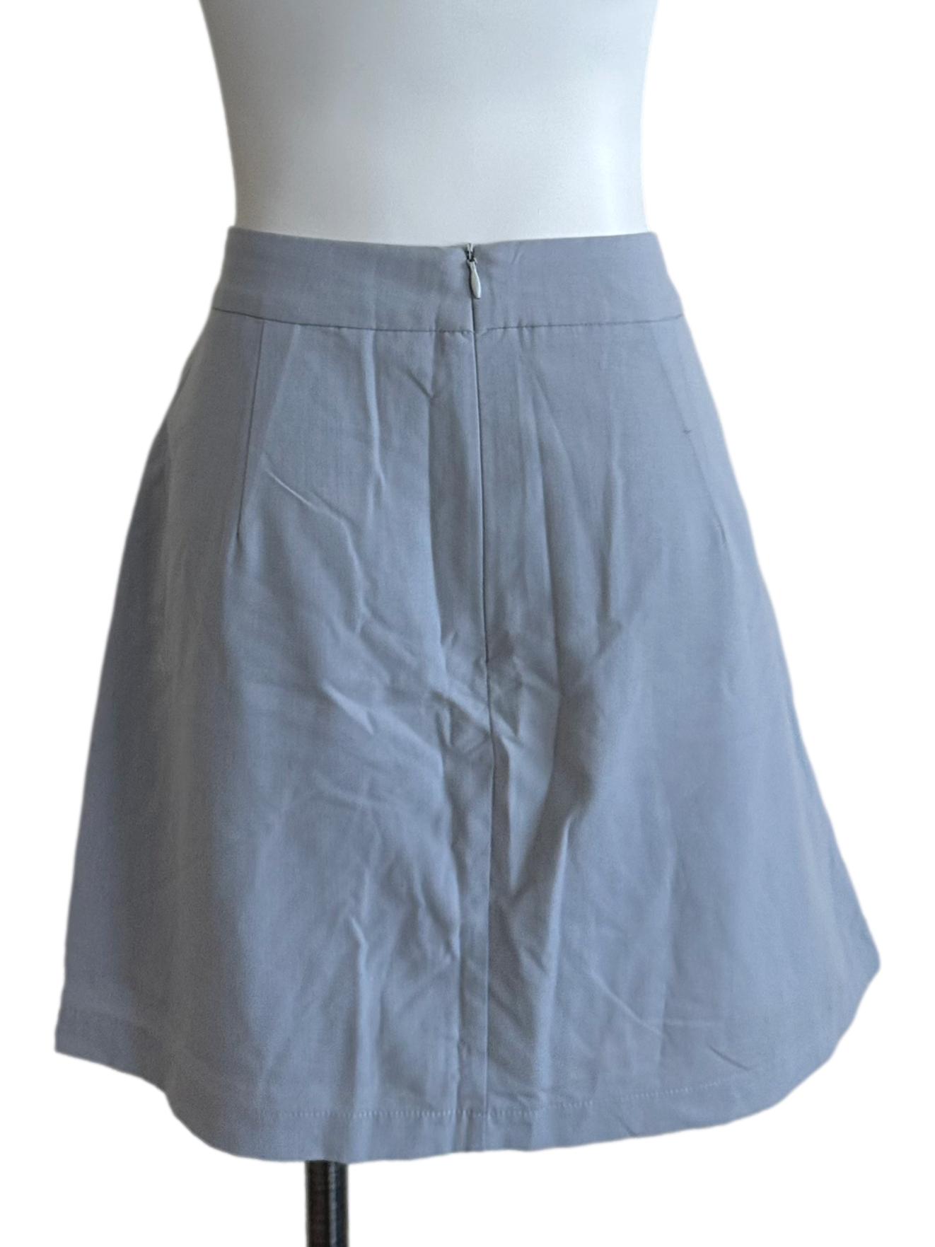 Ash Blue High Waist Mini Skort