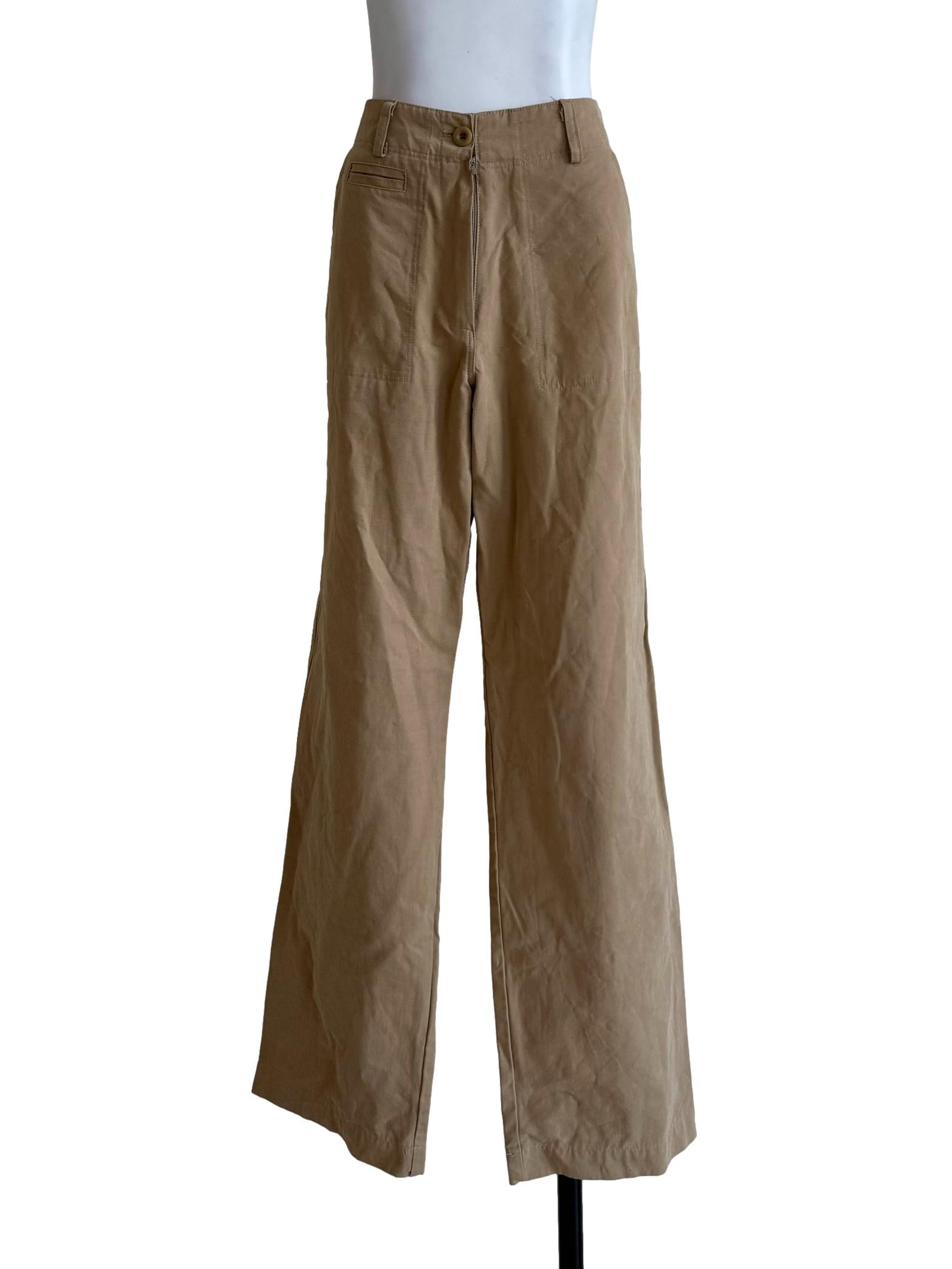 Tan Straight Cut Pants