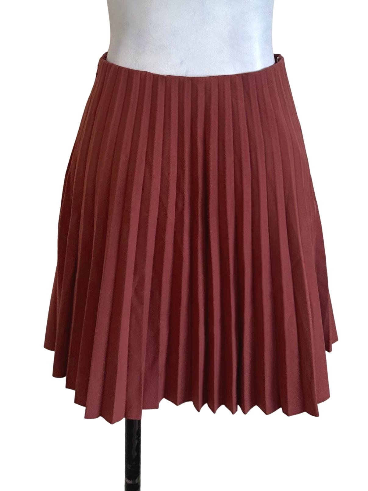 Brick Red Pleated Skirt LB