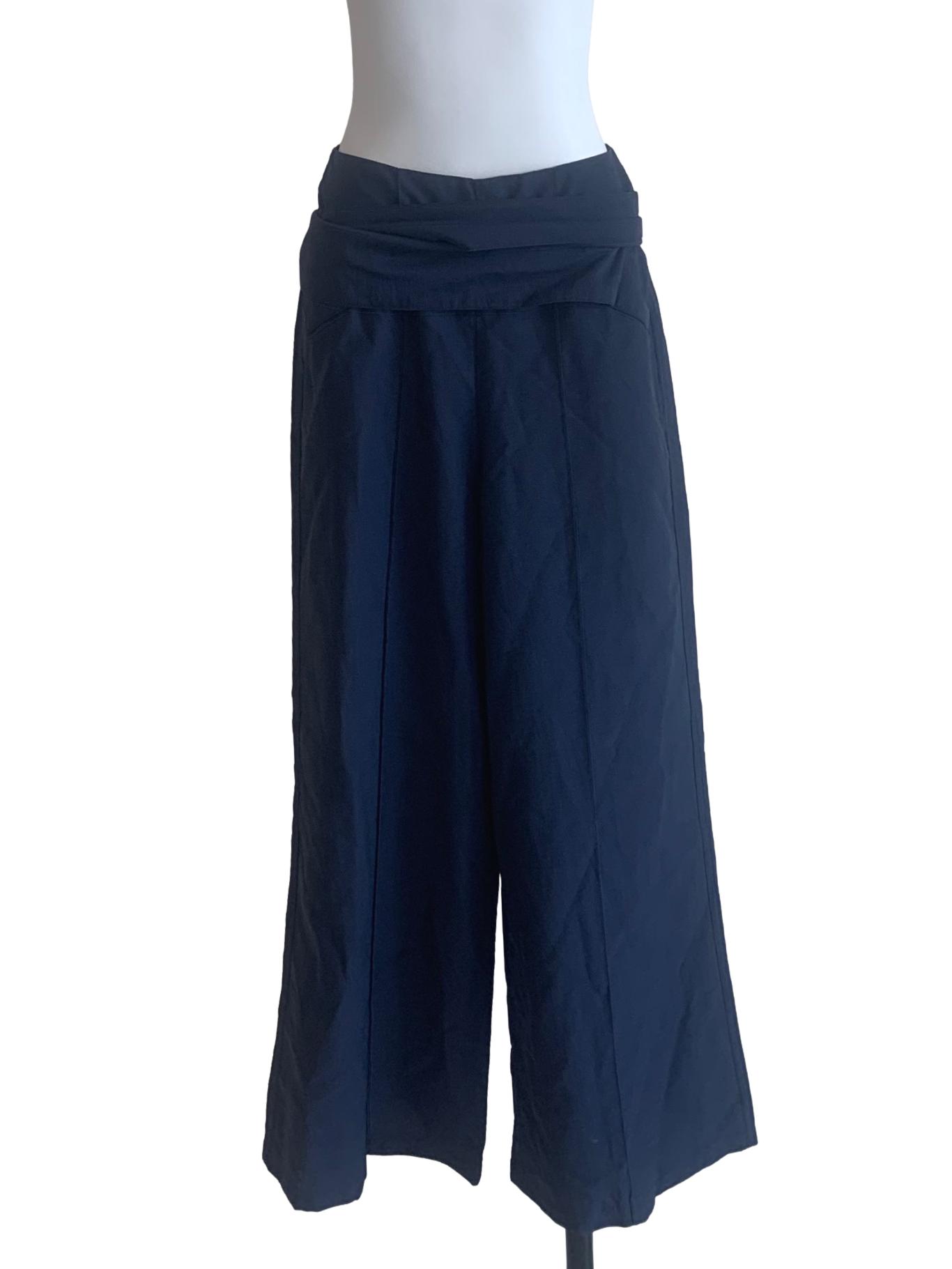 Navy Blue Wide Leg Pants