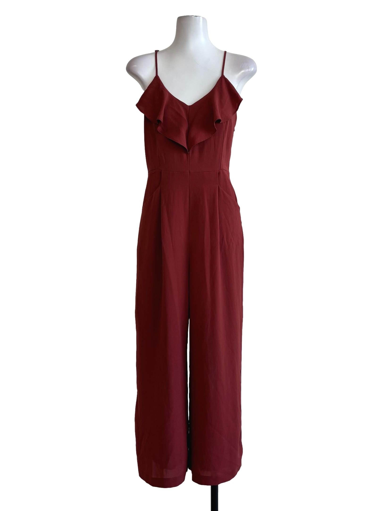 Crimson Red Sleeveless Jumpsuit