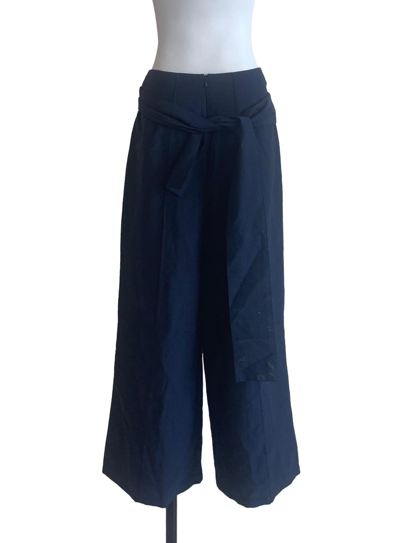 Navy Blue Wide Leg Pants