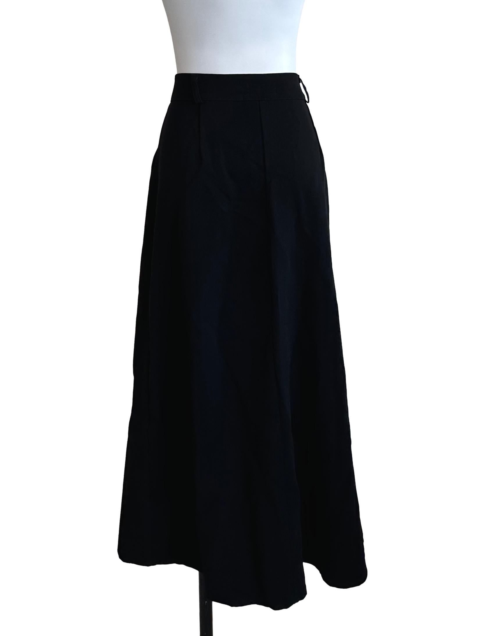 Onyx Black Box Pleated Panel Skirt