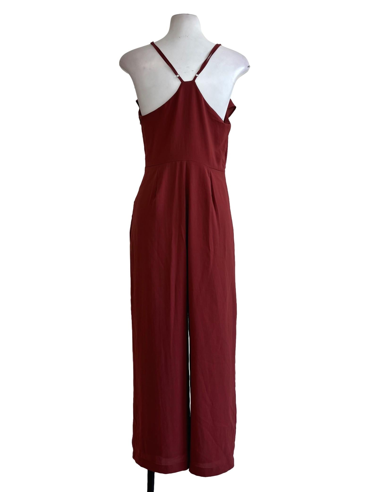 Crimson Red Sleeveless Jumpsuit