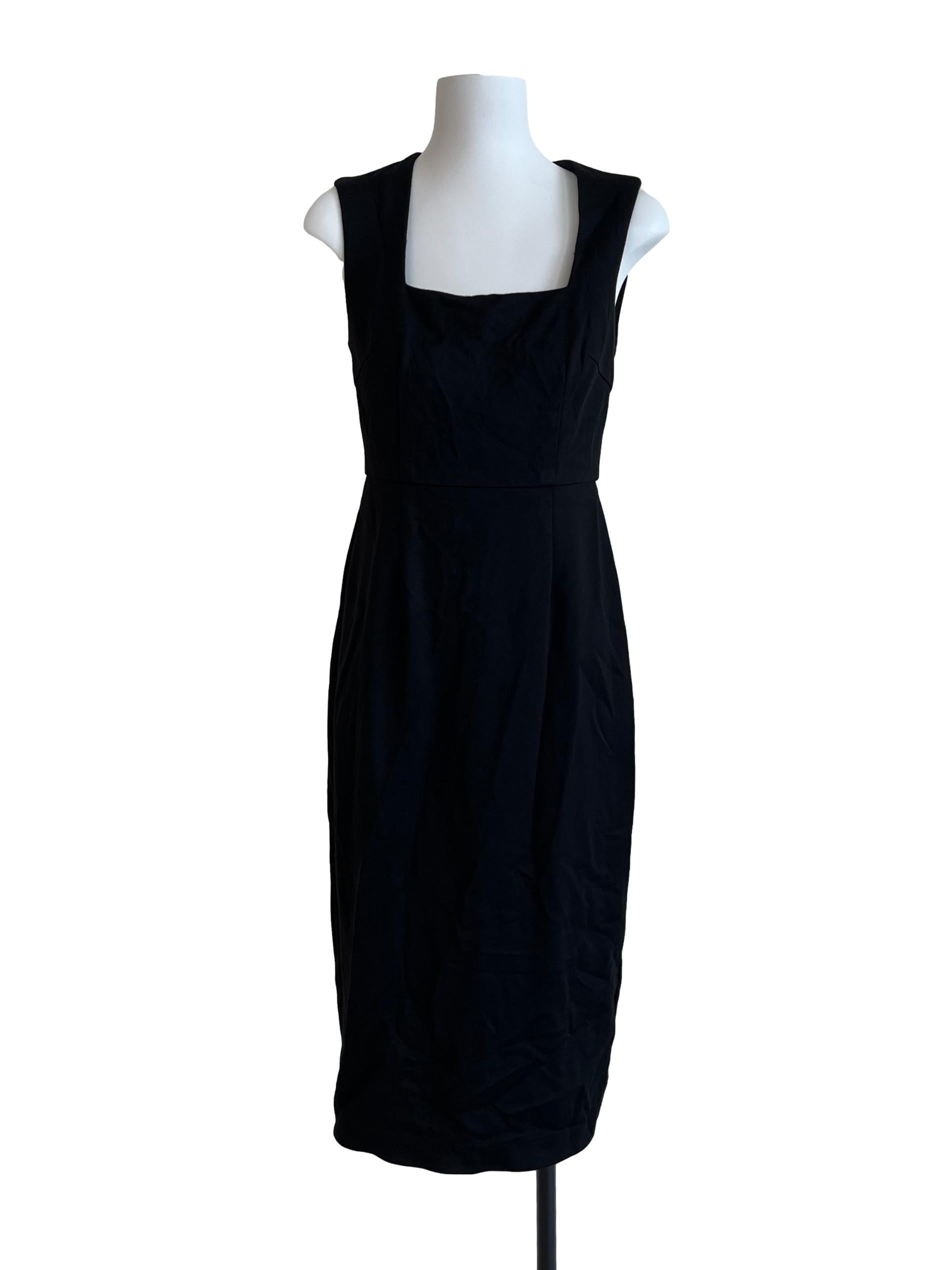 Straight-Neck Bonded Jersey Dress OSN