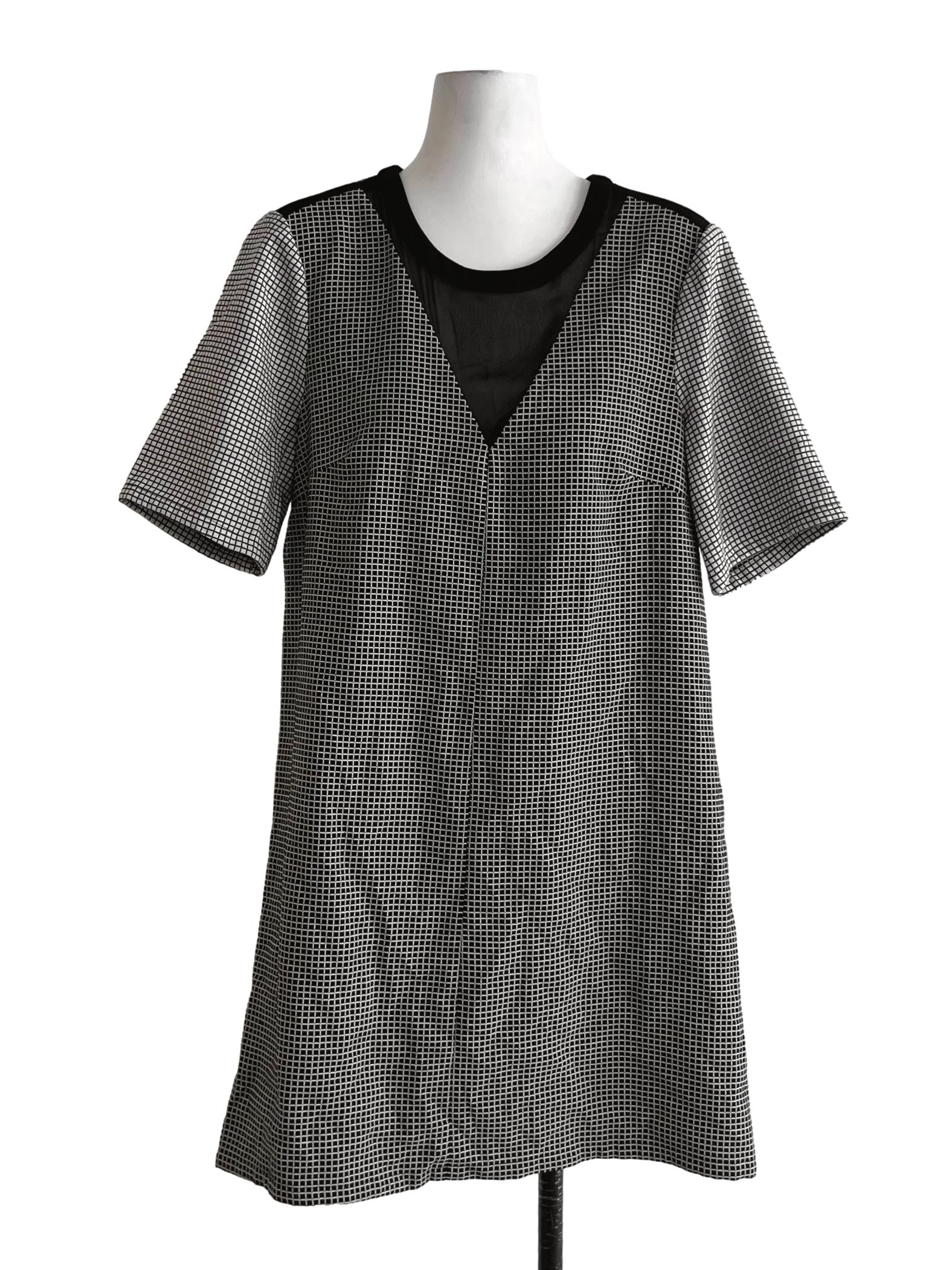 Black Gingham Empire Dress