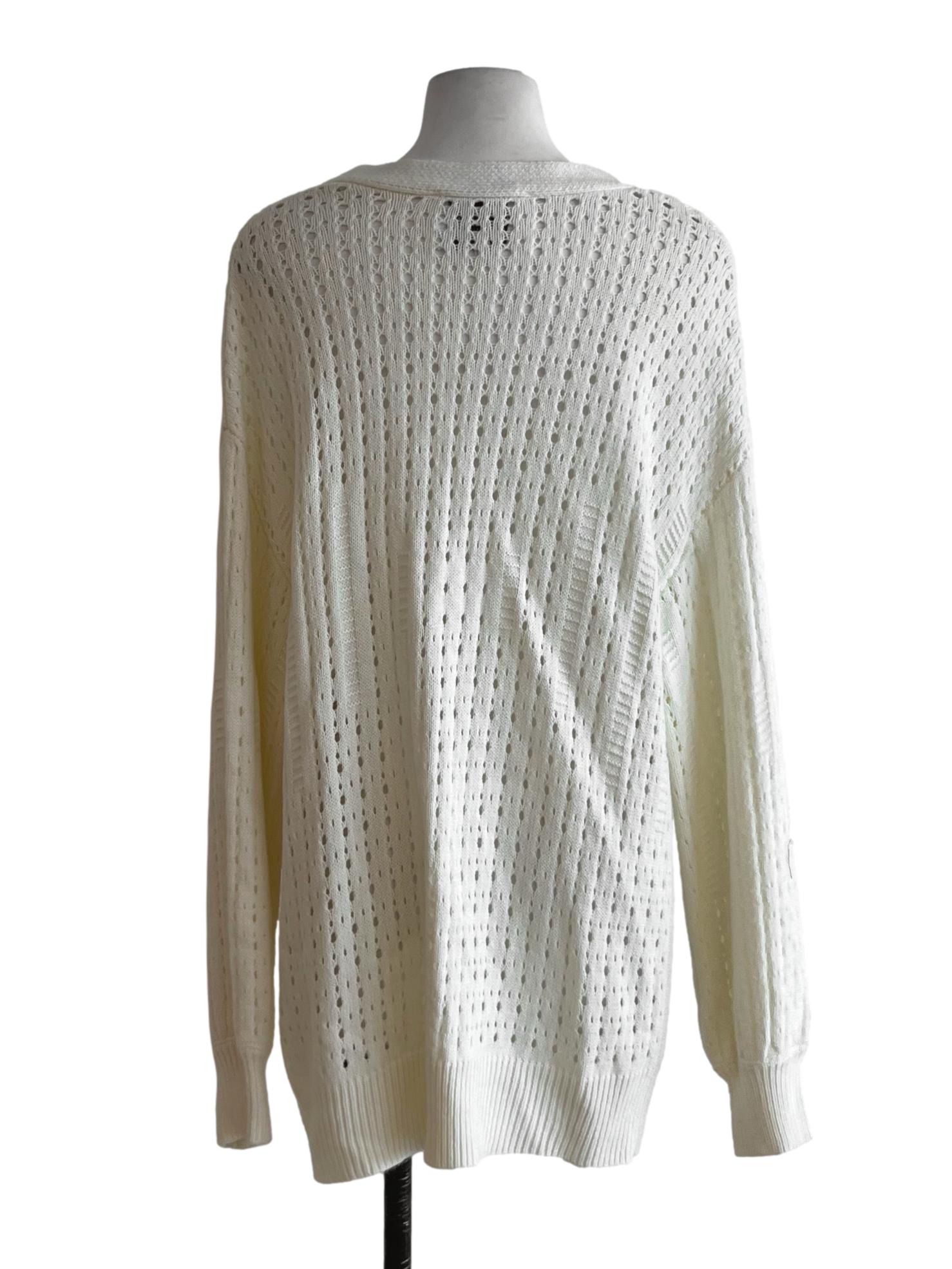 White V-Neckline Cardigan