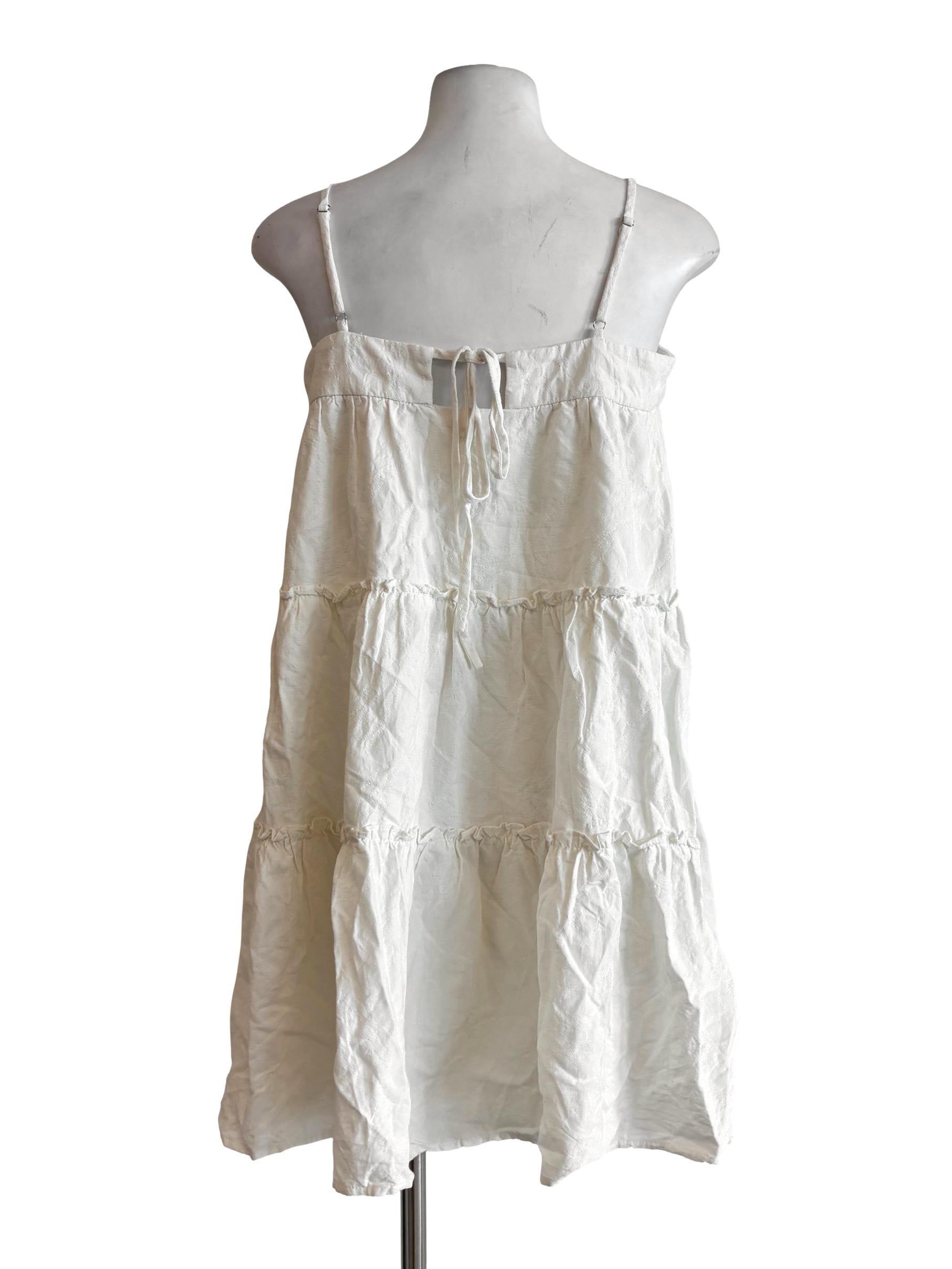 Ivory White Spaghetti Strap Babydoll Dress LB