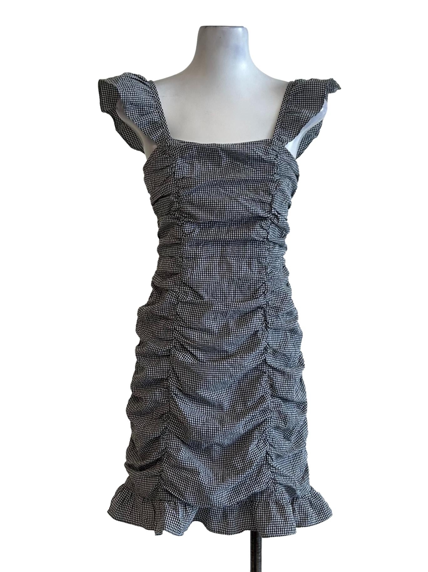 Black Checkered Apron Dress