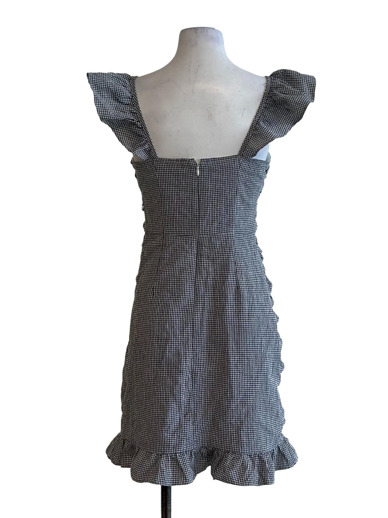 Black Checkered Apron Dress
