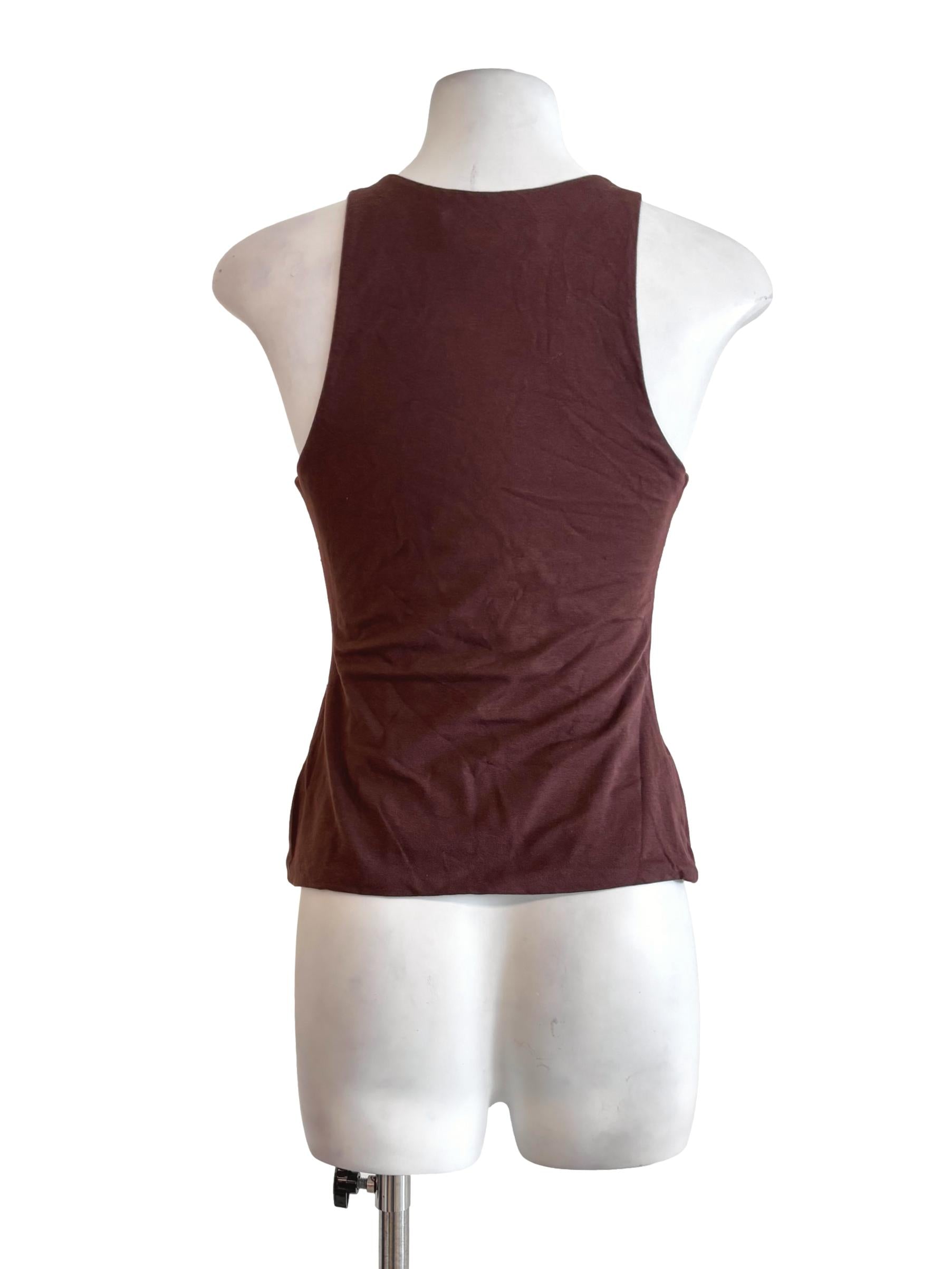 Mustang Brown Round Neck Tank Top LB
