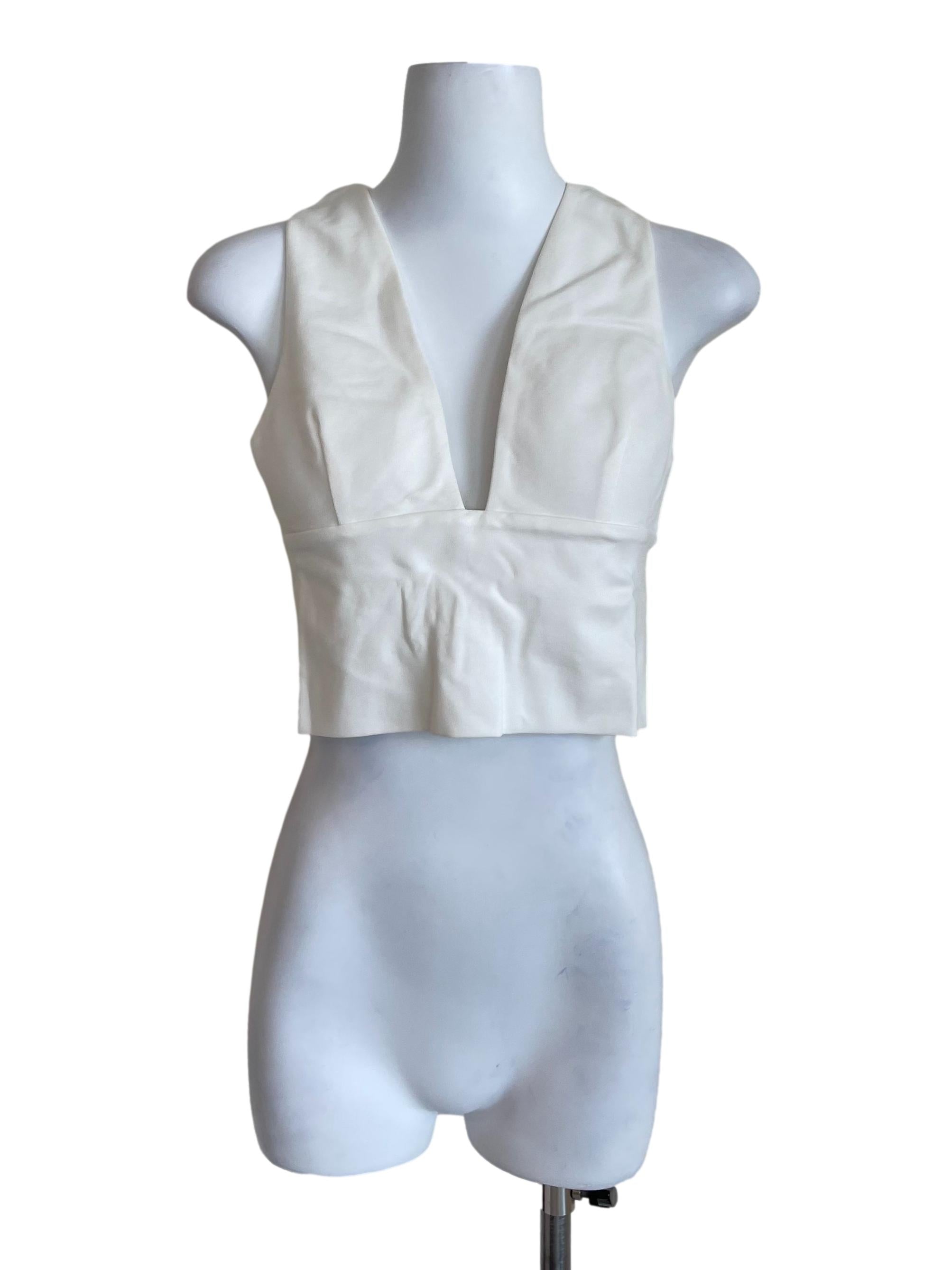 White V Neck Mini Top
