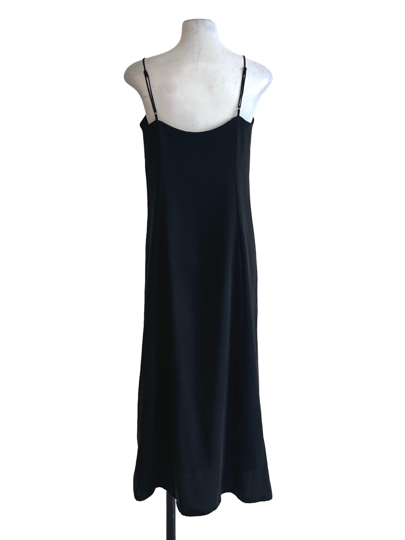 Black Spaghetti Strap Slit Dress