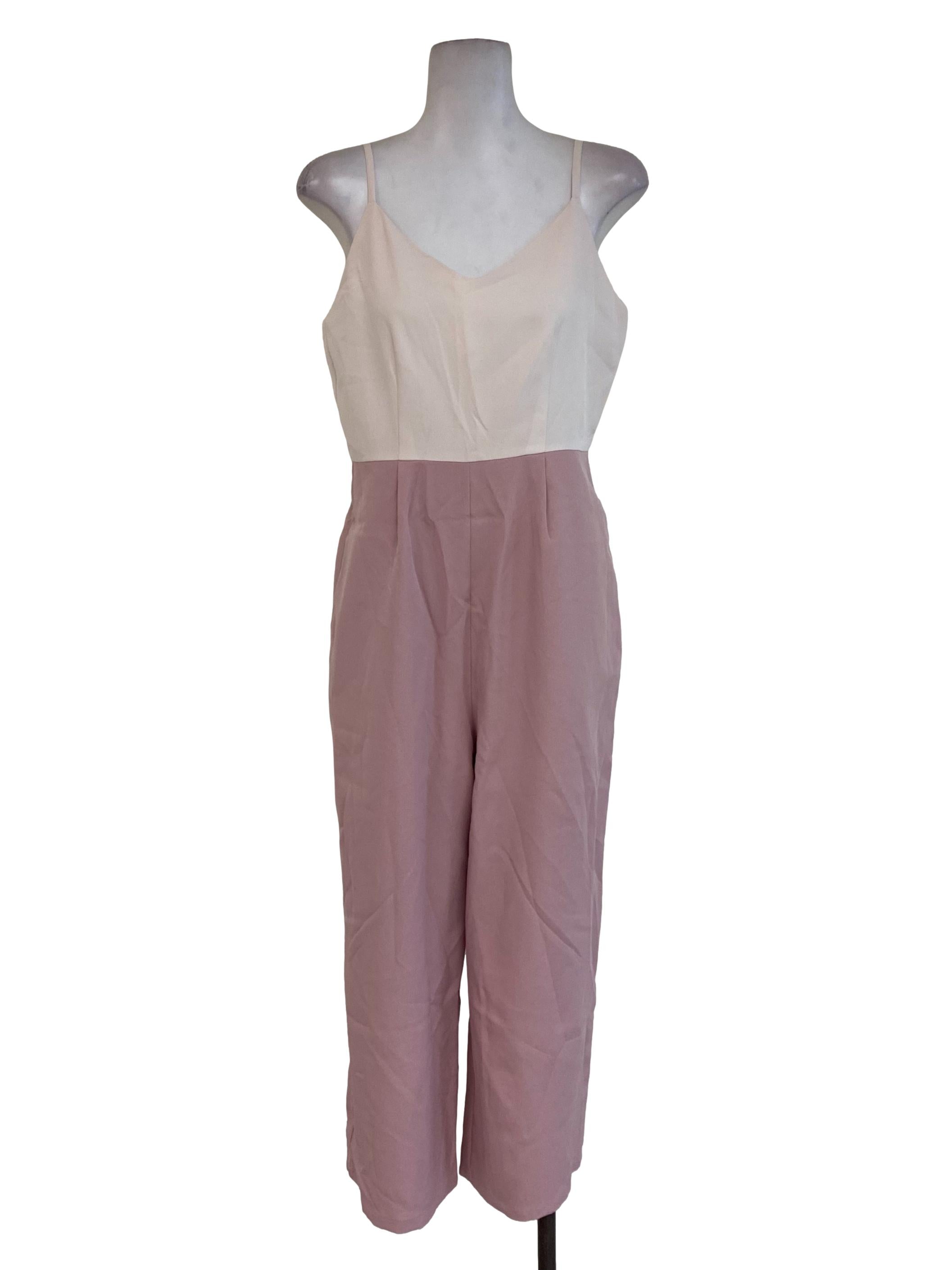 Pink Half White Jumpsuits