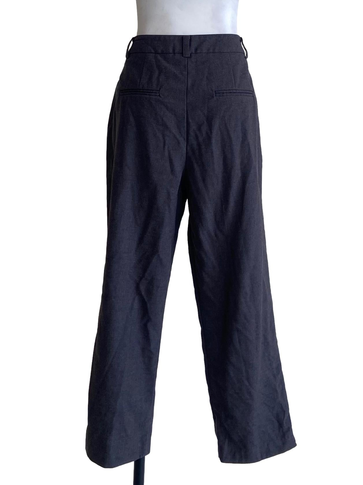 Fog Grey Herringbone Straight Formal Pants